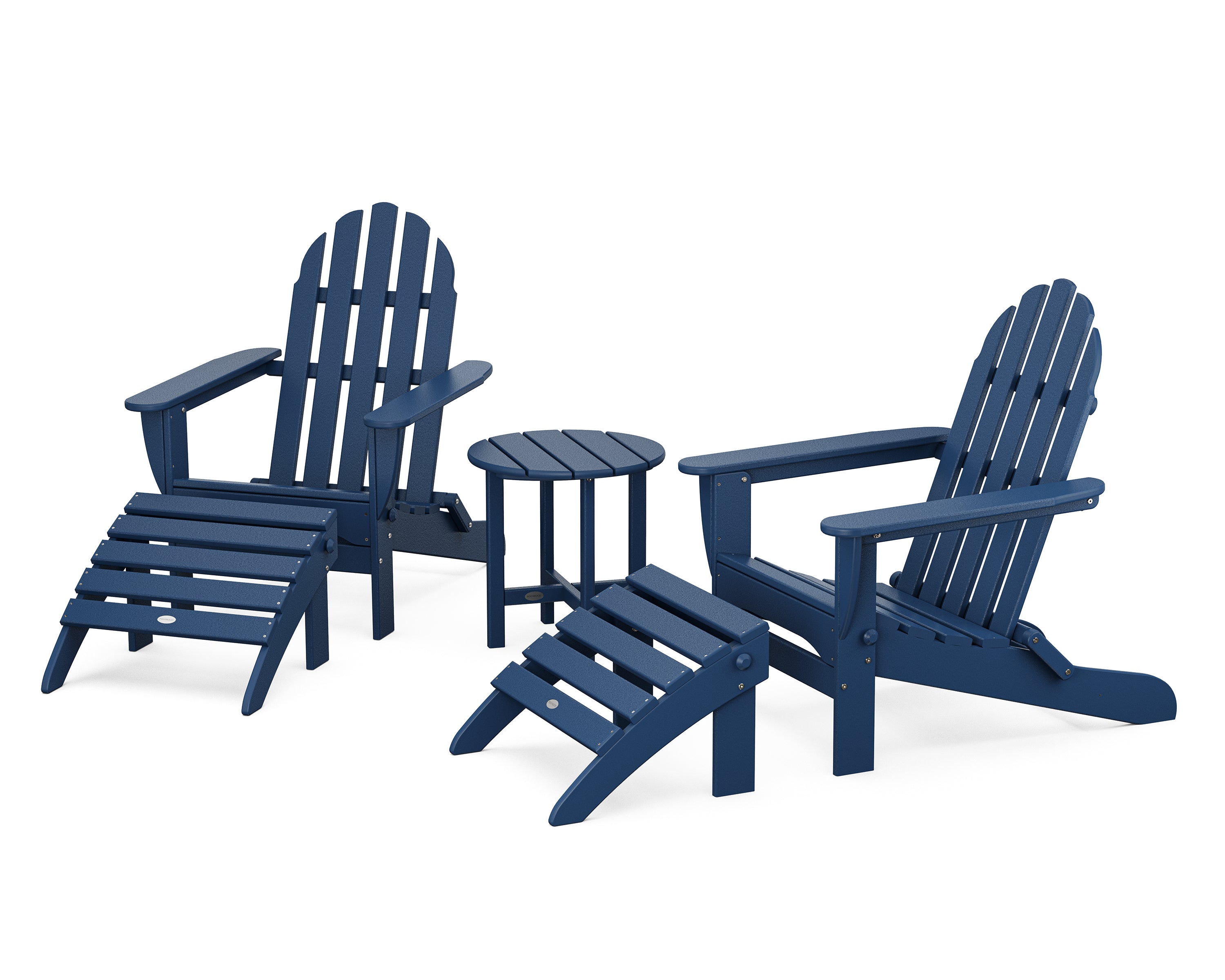 POLYWOOD® Classic Adirondack 5-Piece Casual Set in Navy