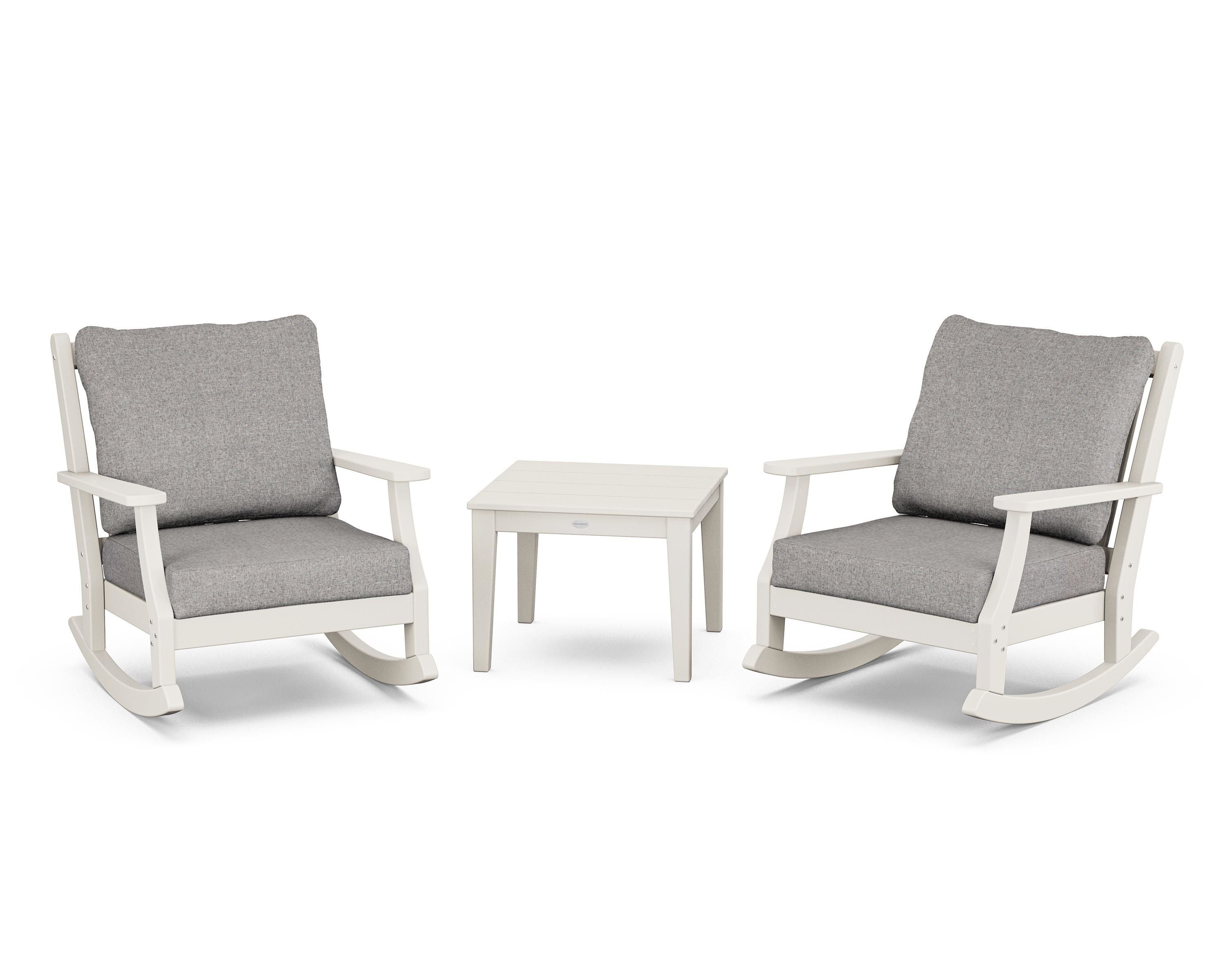 Country Living Wovendale 3-Piece Deep Seating Rocker Set in Sand / Grey Mist