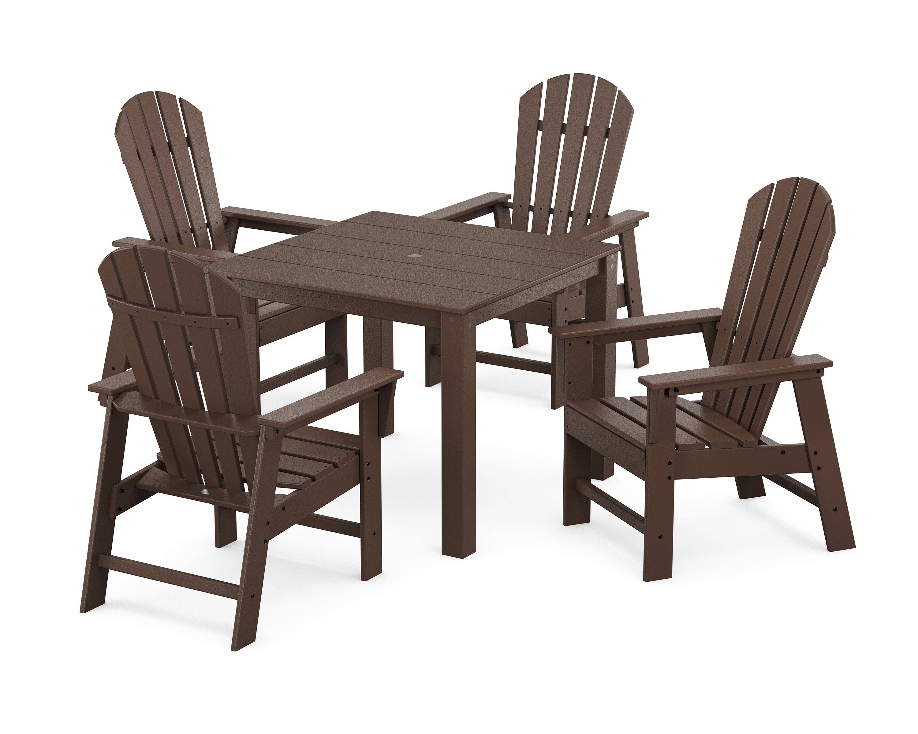 POLYWOOD South Beach Coast 5-Piece Parsons Dining Set in Mahogany
