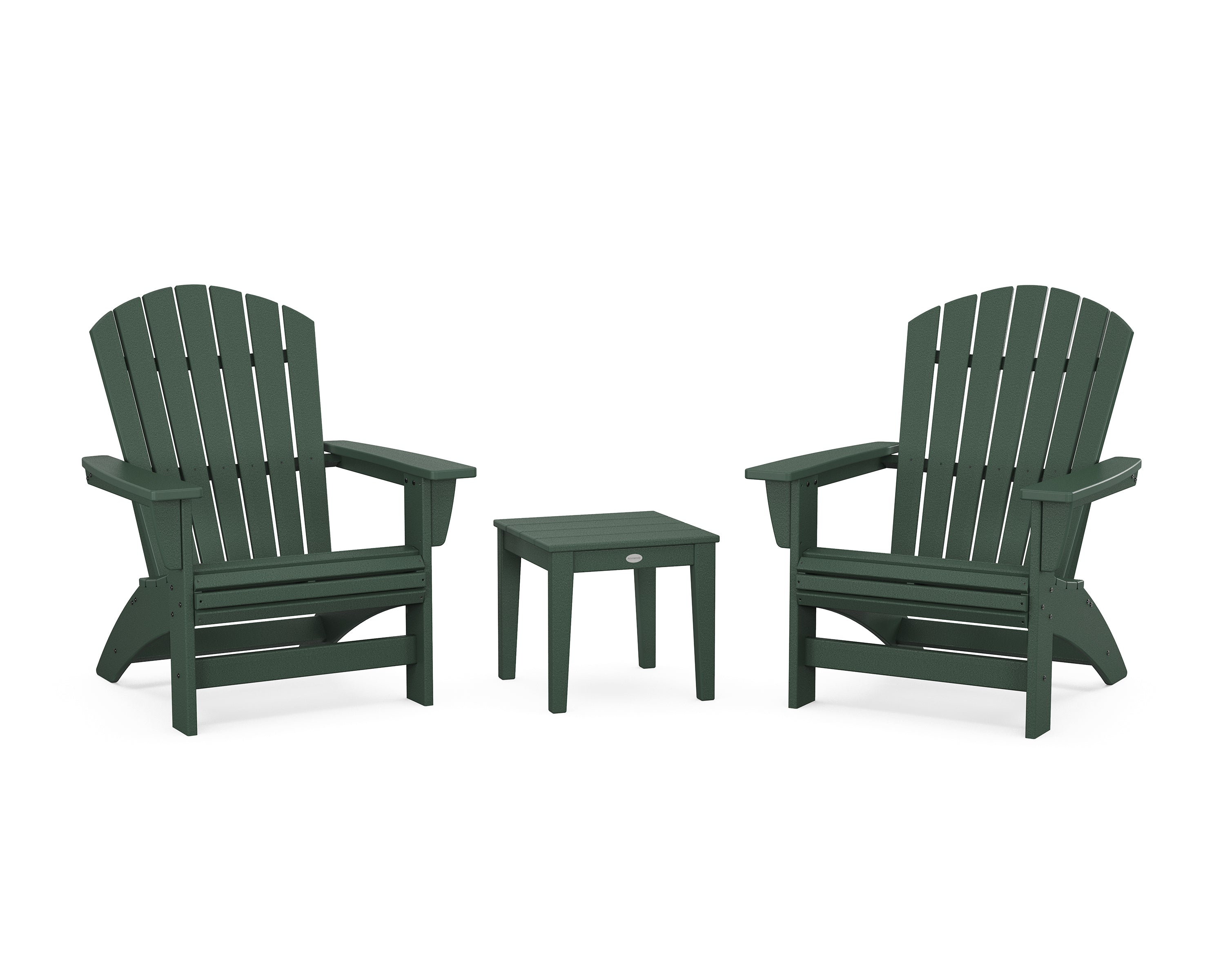 POLYWOOD 3-Piece Nautical Grand Adirondack Set in Green