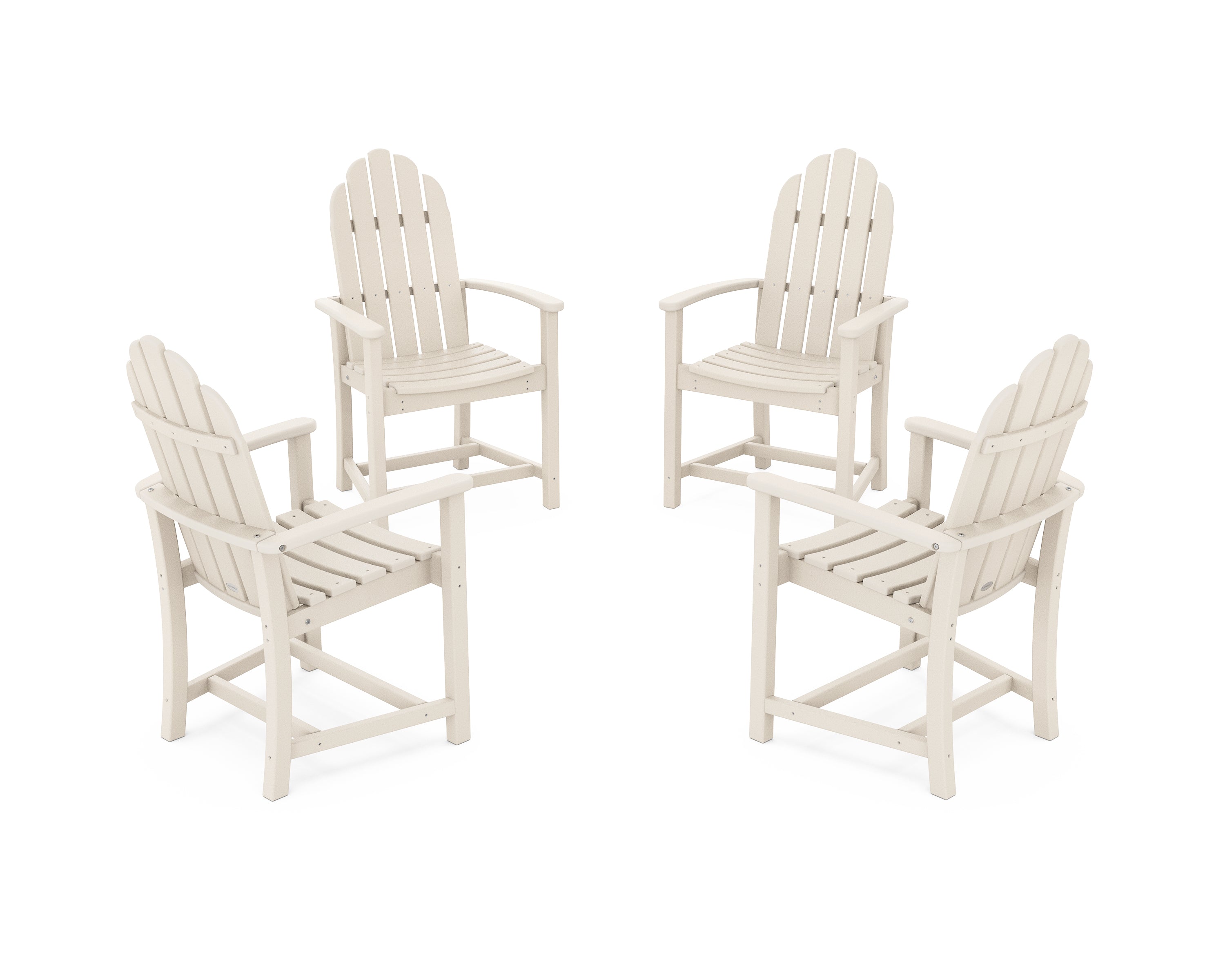 POLYWOOD Classic 4-Piece Upright Adirondack Conversation Set in Sand