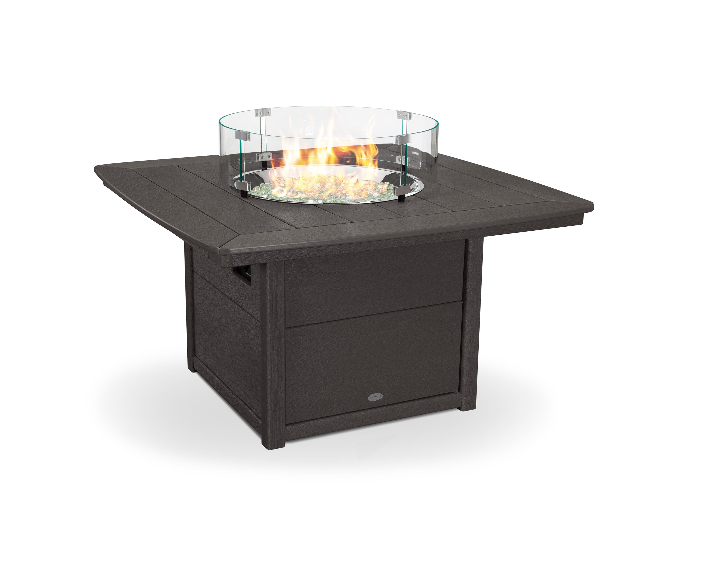 POLYWOOD® Nautical 42" Fire Pit Table in Vintage Coffee