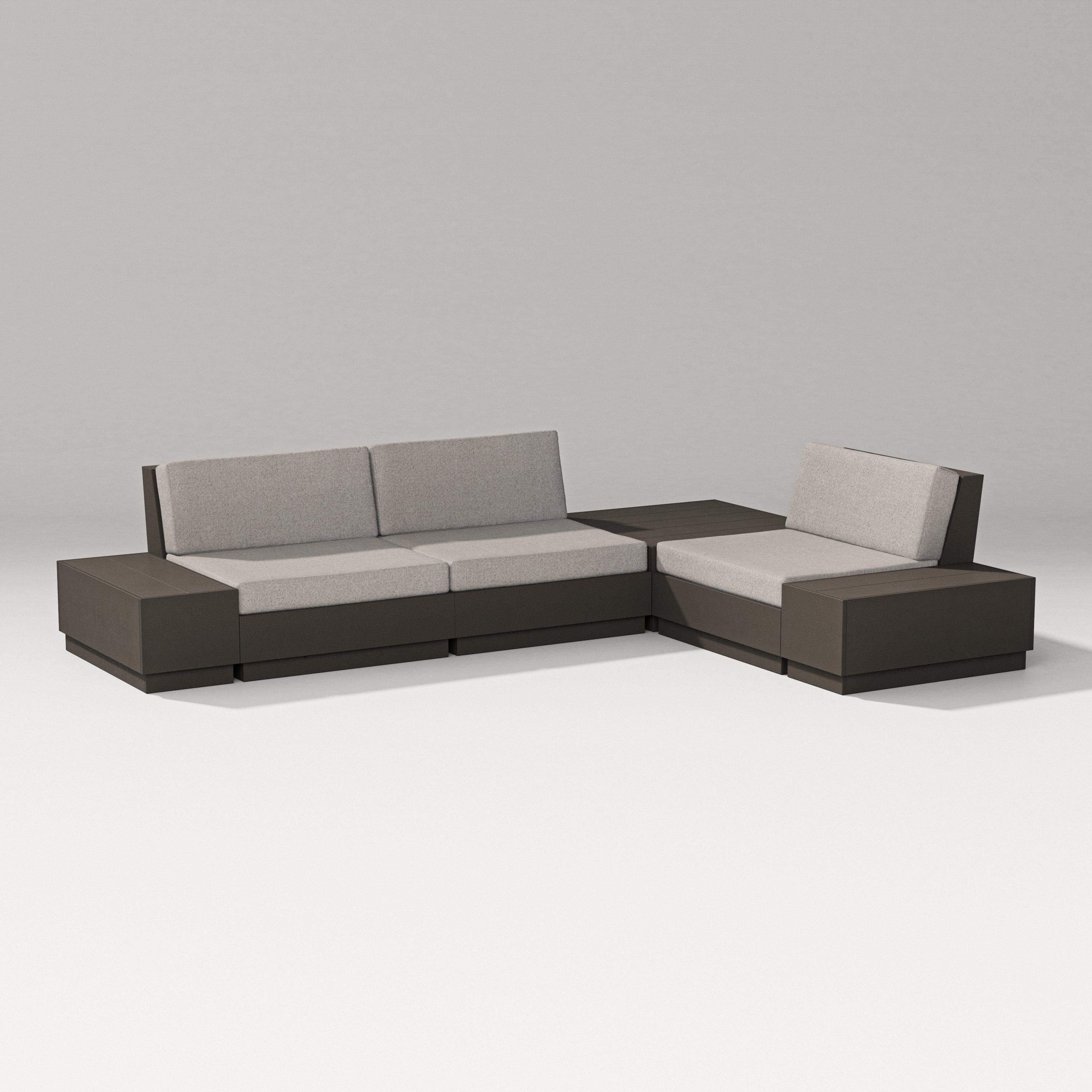 PW Designer Series Elevate 6-Piece Corner Sectional in Vintage Coffee / Weathered Tweed