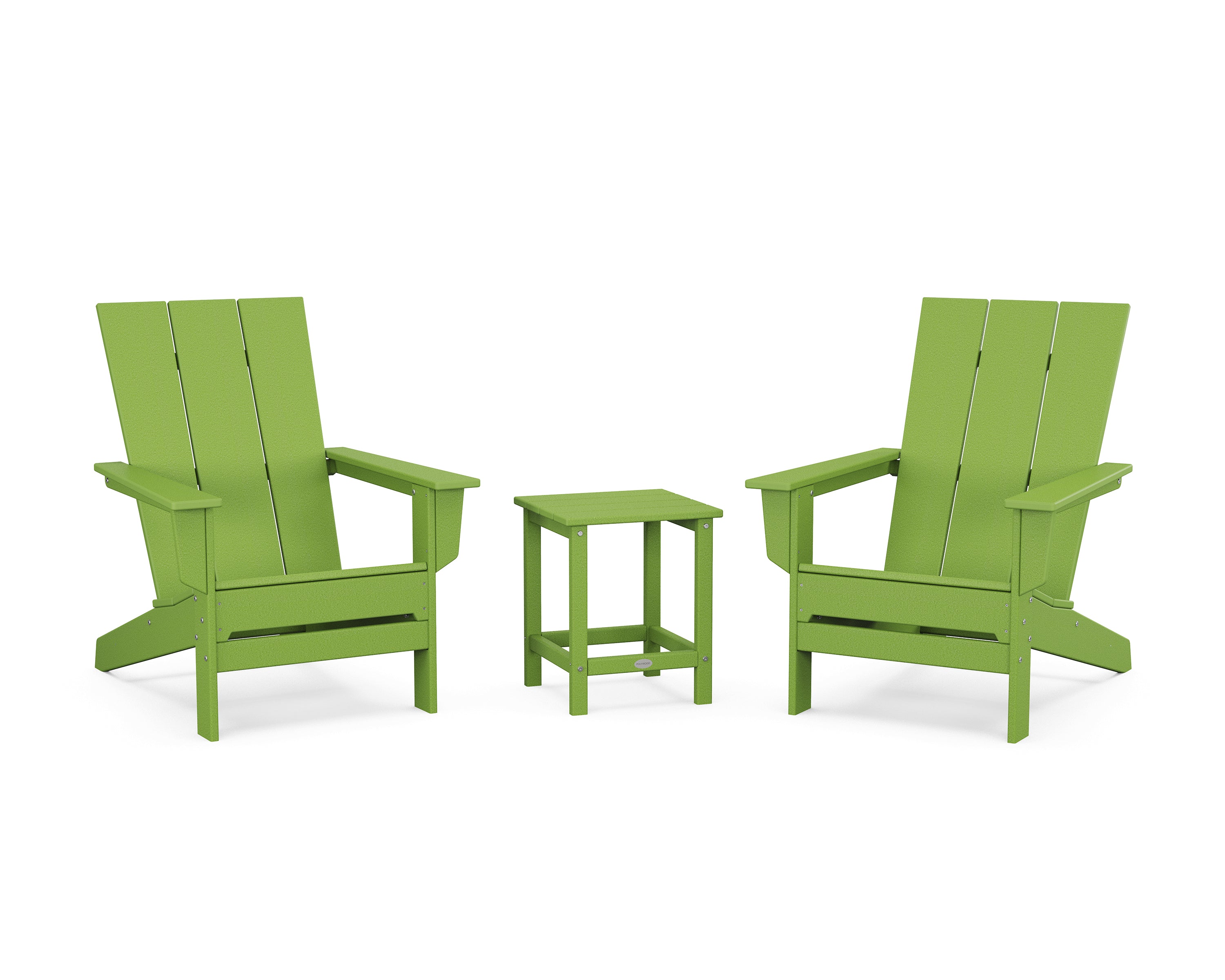 POLYWOOD 3-Piece Modern Studio Adirondack Set in Lime