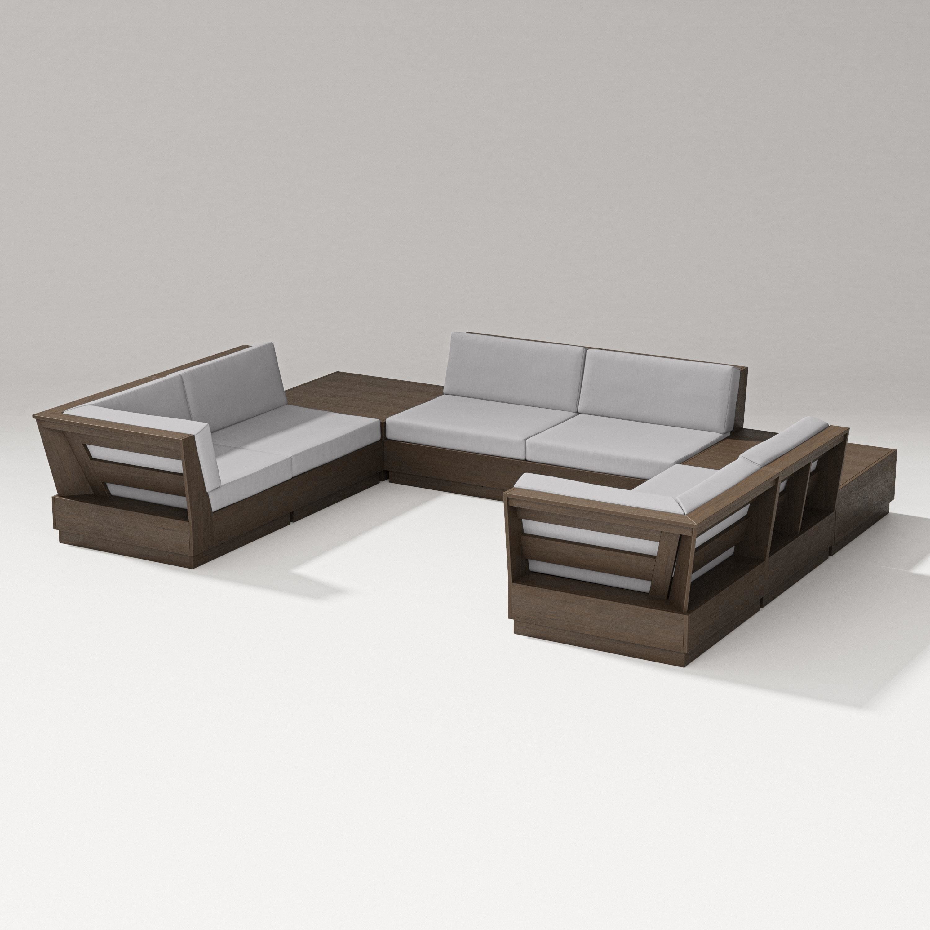 PW Designer Series Elevate 8-Piece U-Shaped Sectional in Kona / Granite