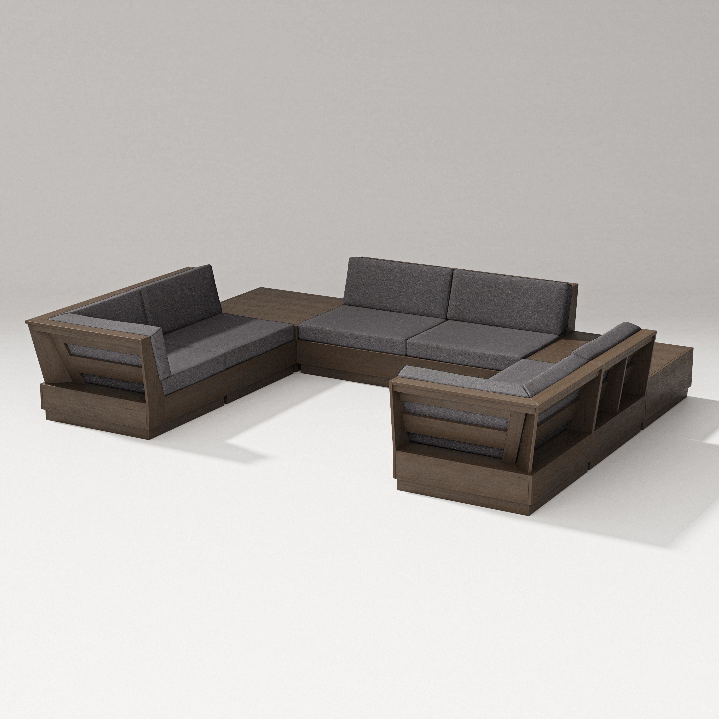 PW Designer Series Elevate 8-Piece U-Shaped Sectional in Kona / Ash Charcoal