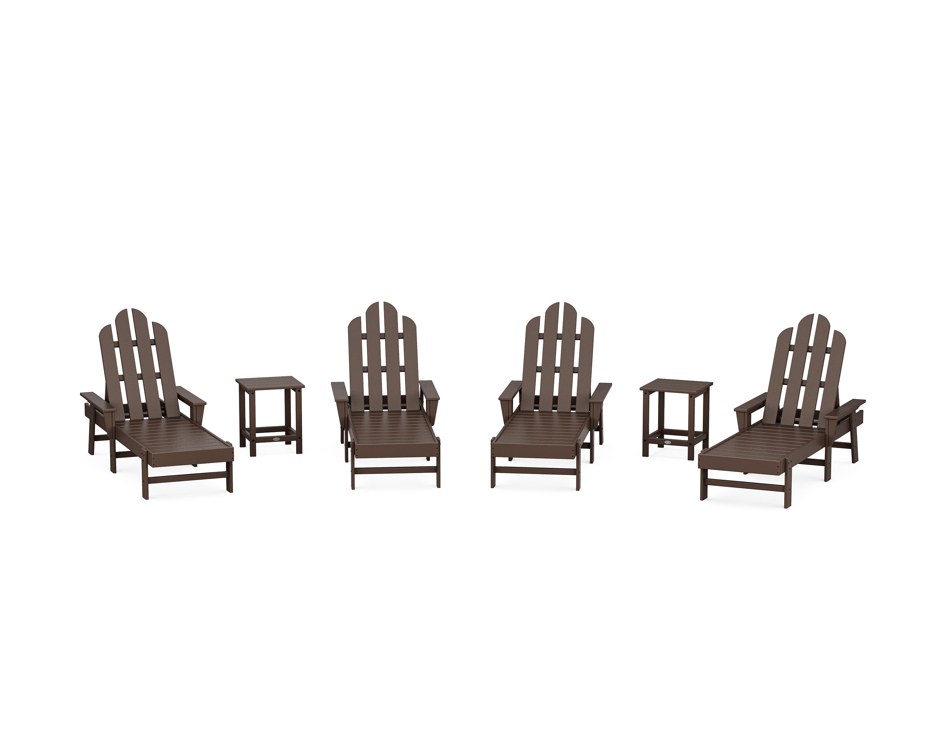 POLYWOOD Long Island Chaise 6-Piece Set in Mahogany