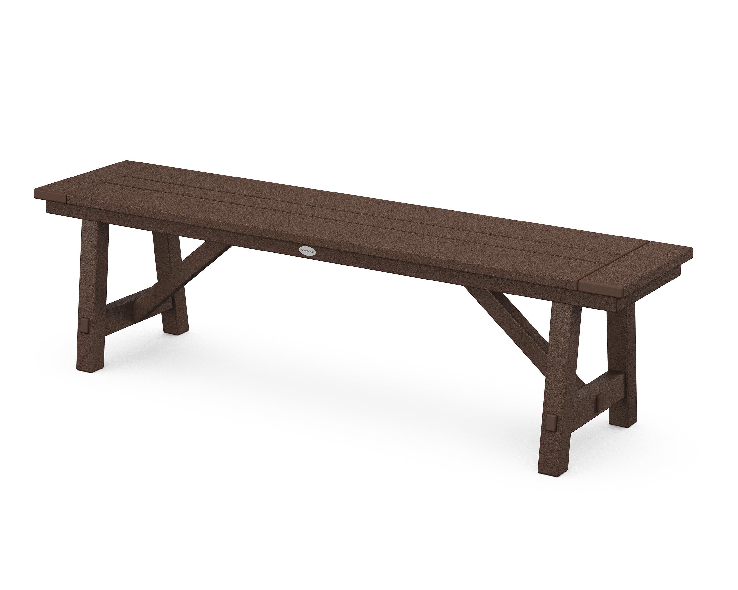 POLYWOOD Rustic Farmhouse 60" Backless Bench in Mahogany