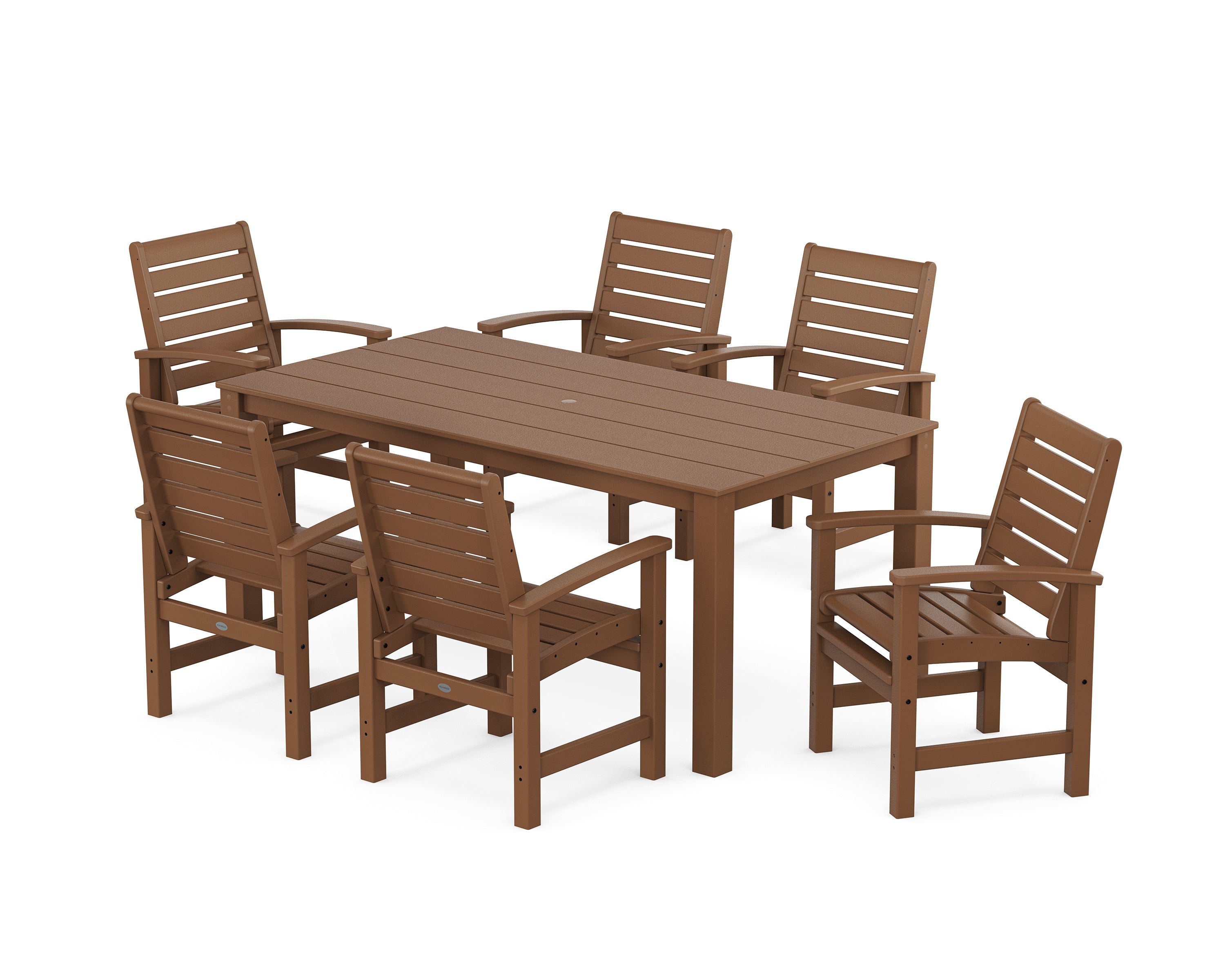 POLYWOOD Signature 7-Piece Parsons Dining Set in Teak