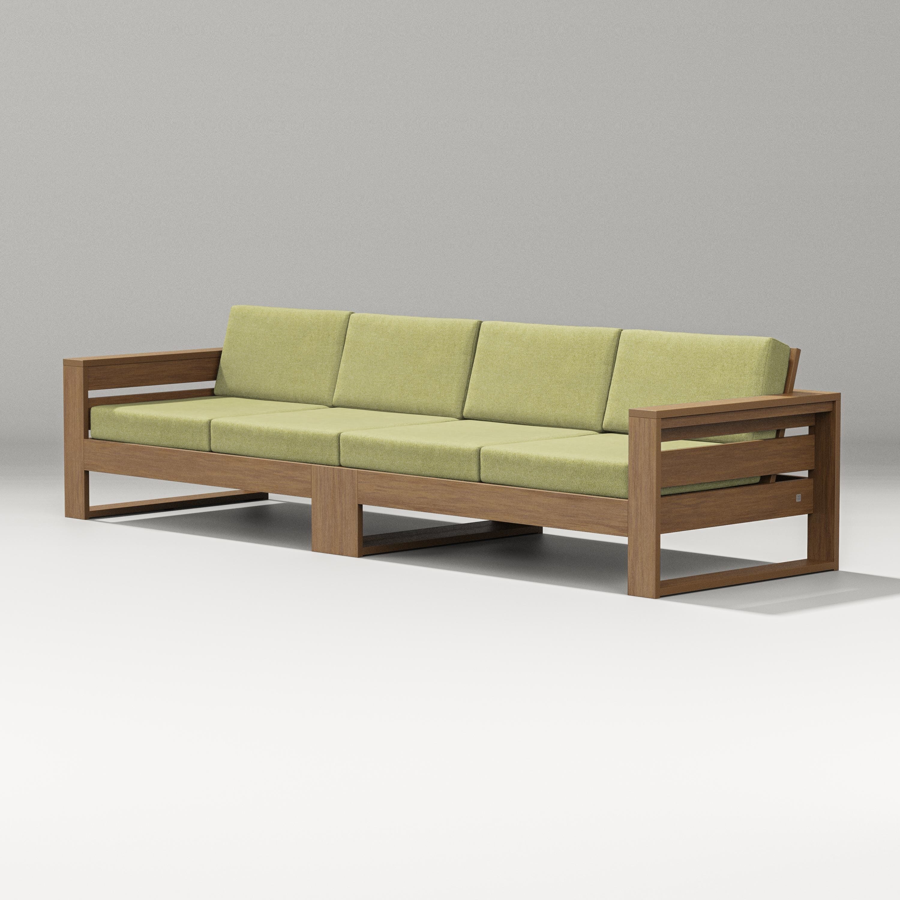 PW Designer Series Latitude Straight Sectional in Natural / Chartreuse Boucle