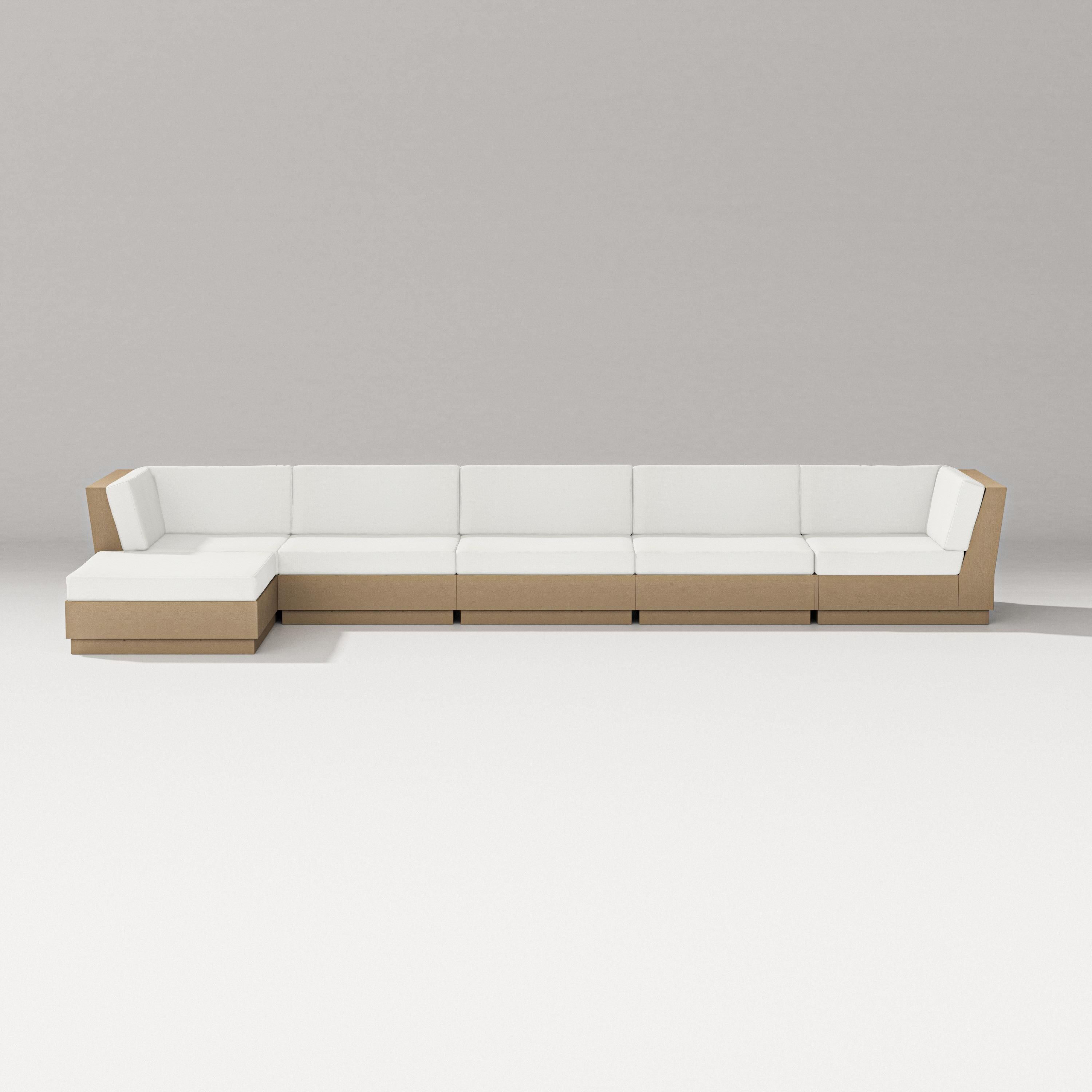 PW Designer Series Elevate 6-Piece Chaise Sectional in Vintage Sahara / Natural Linen