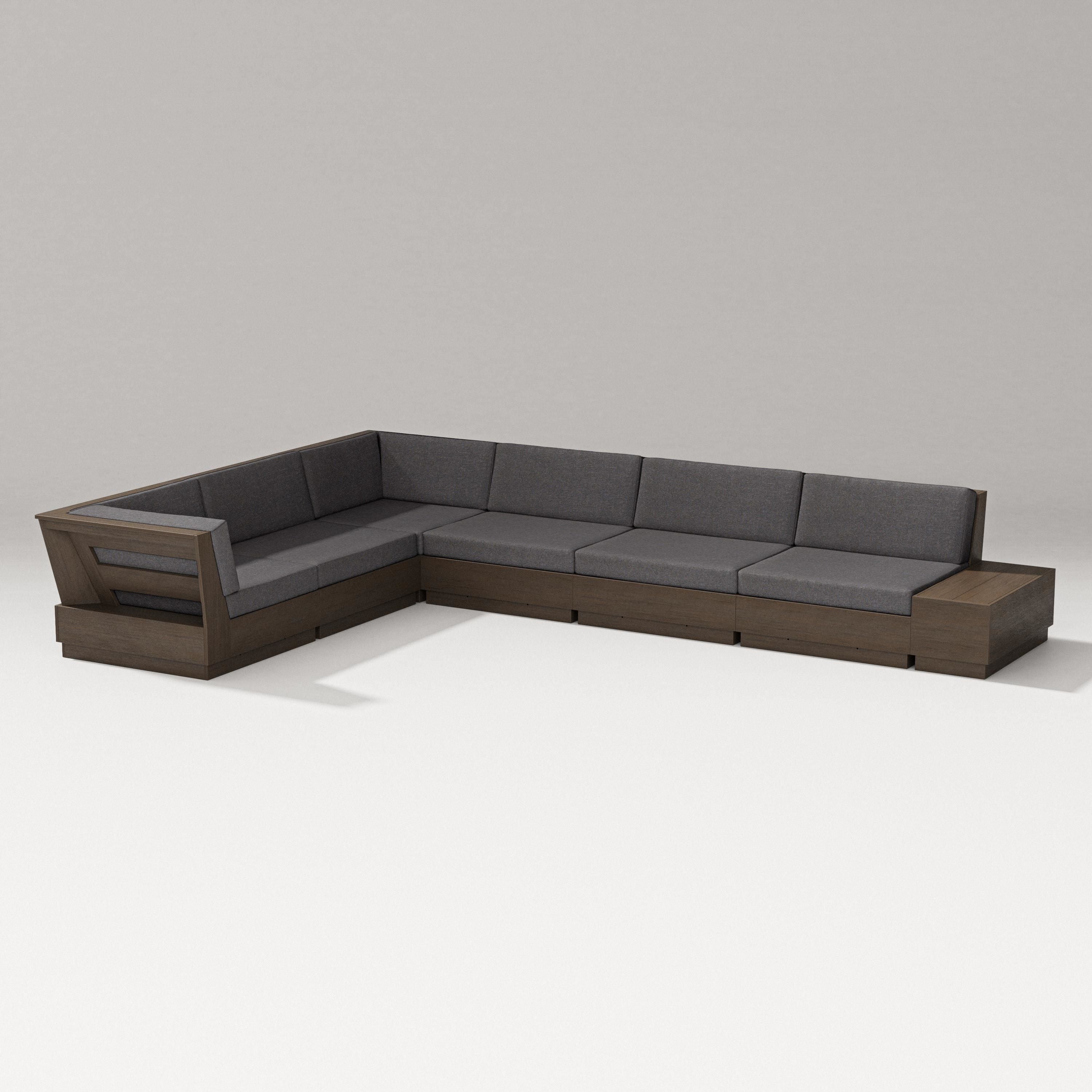PW Designer Series Elevate 7-Piece Corner Sectional in Kona / Ash Charcoal