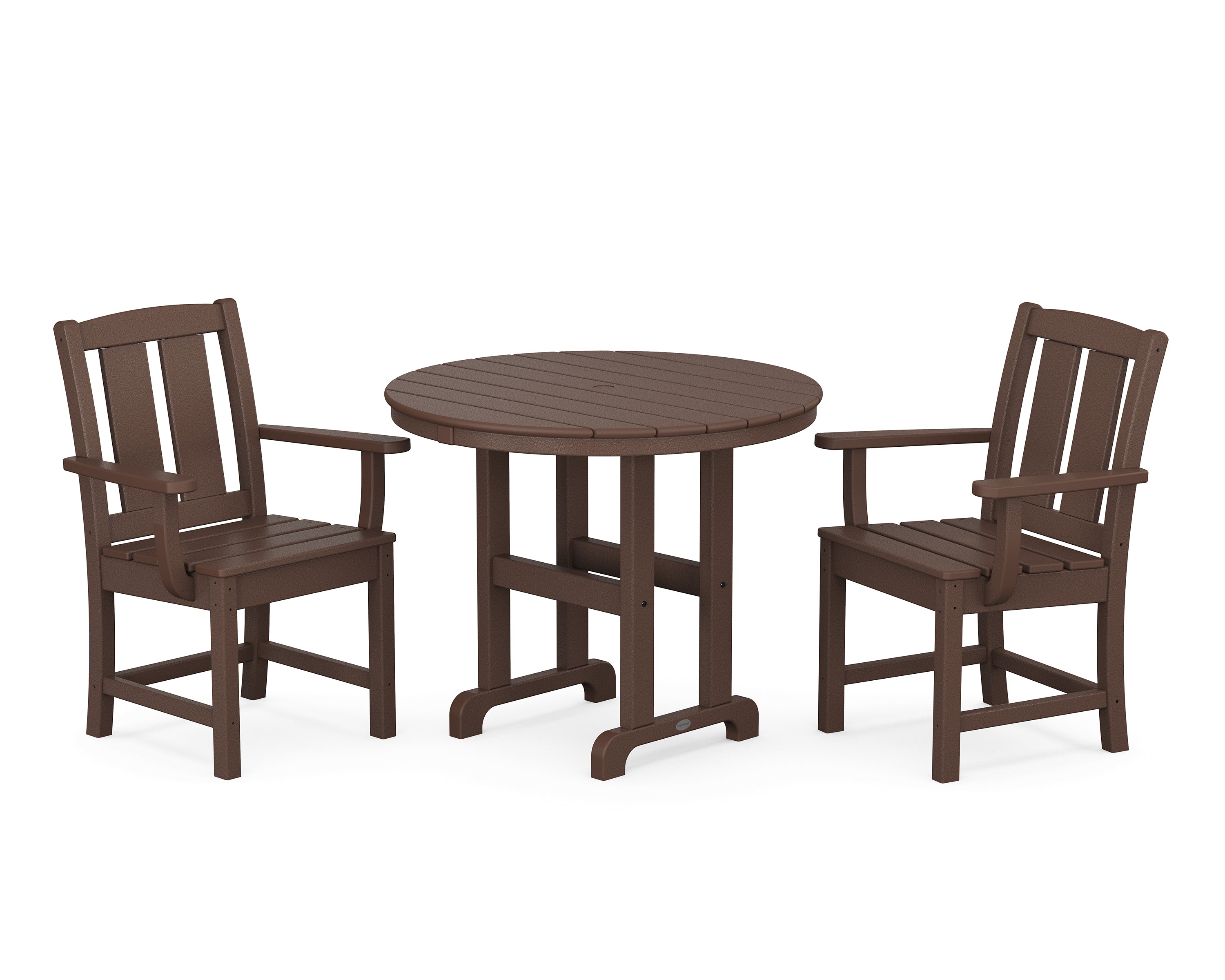 POLYWOOD® Mission 3-Piece Farmhouse Dining Set in Mahogany