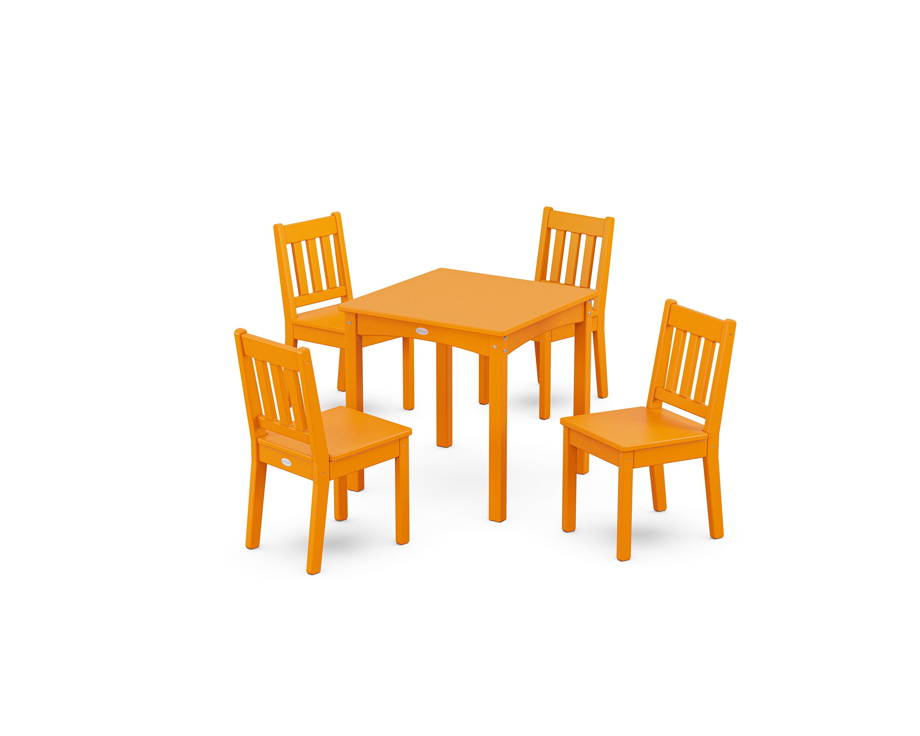 POLYWOOD Vineyard Kids 5-Piece Dining Set in Tangerine