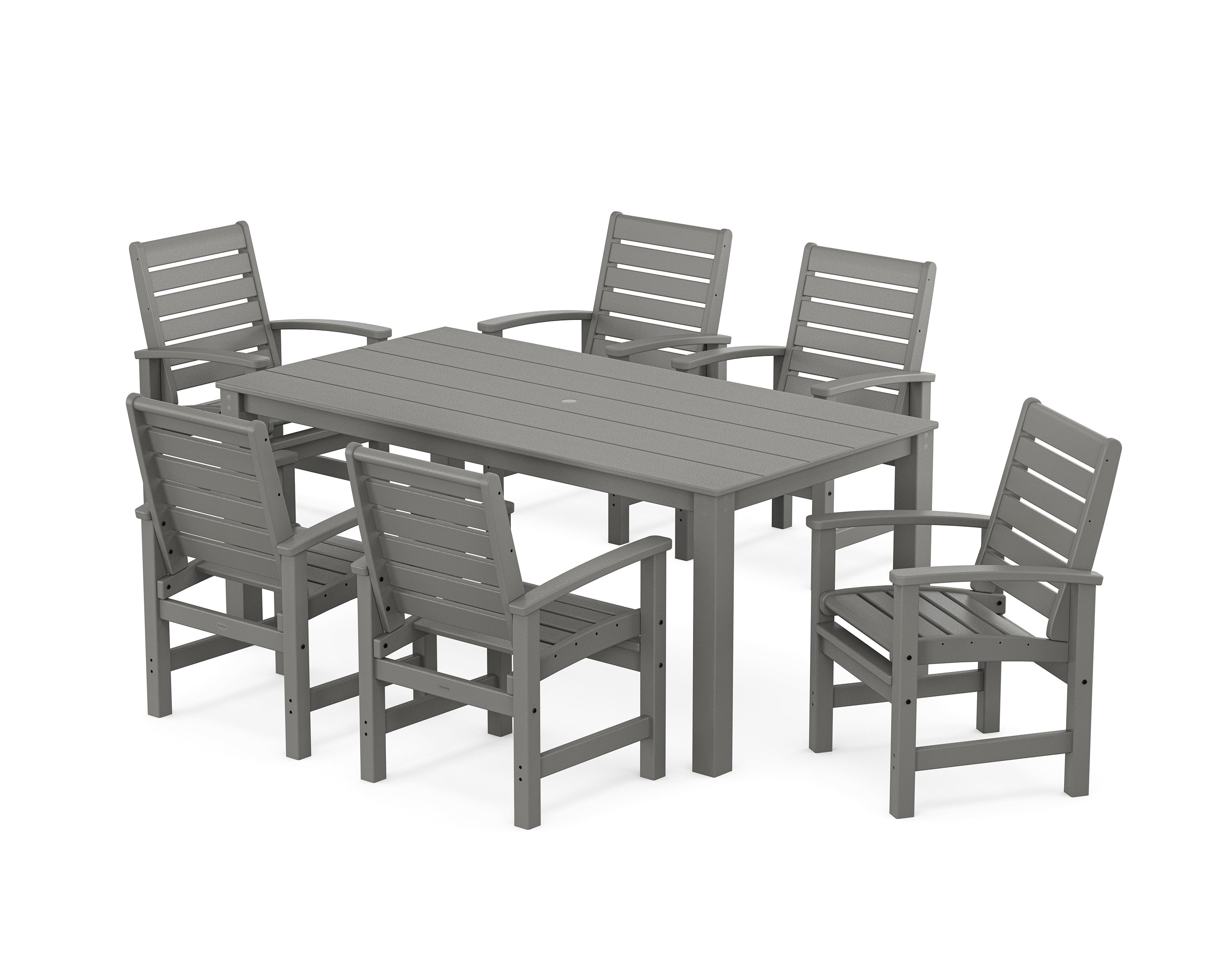POLYWOOD Signature 7-Piece Parsons Dining Set in Slate Grey