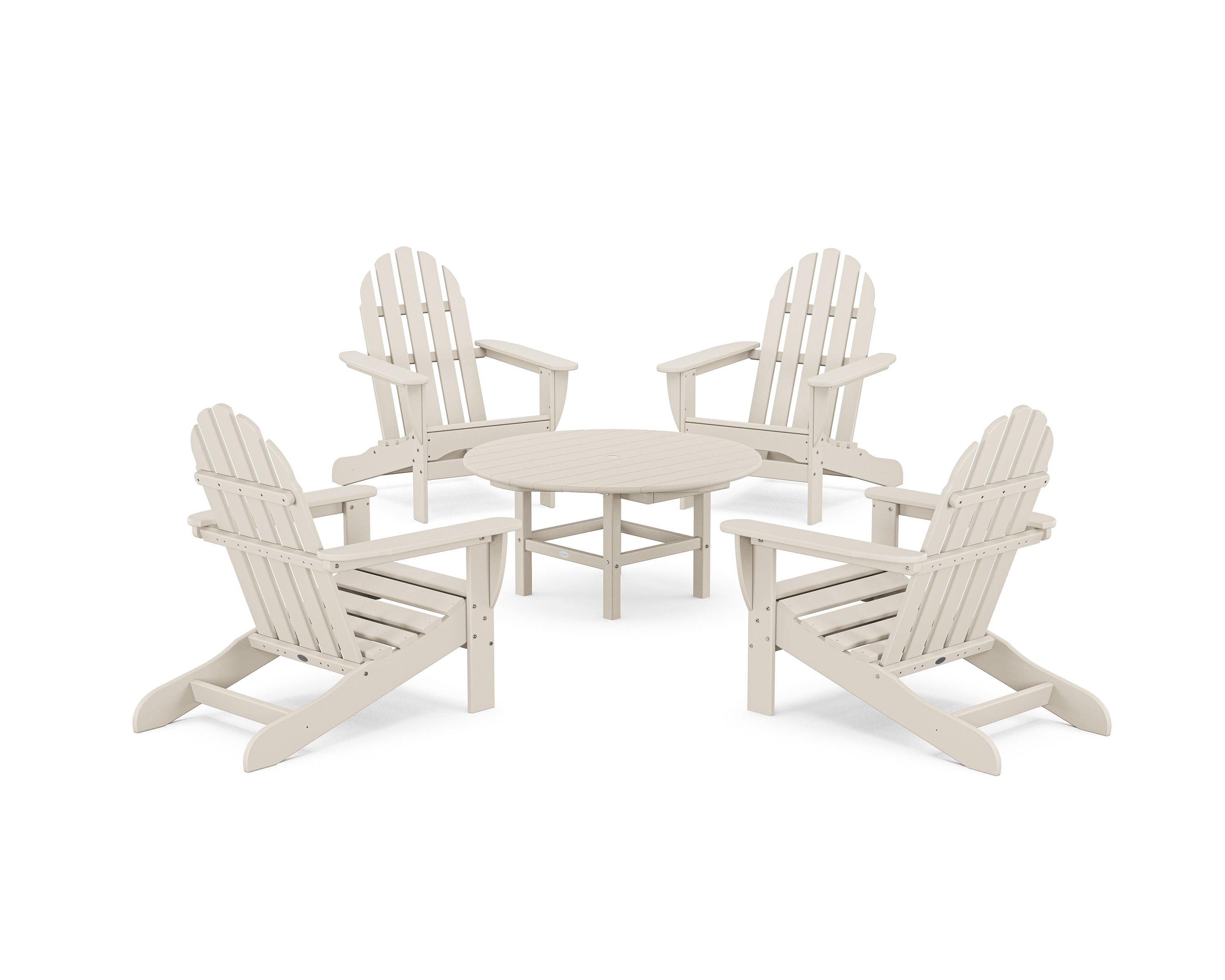 POLYWOOD Classic Adirondack 5-Piece Conversation Set in Sand