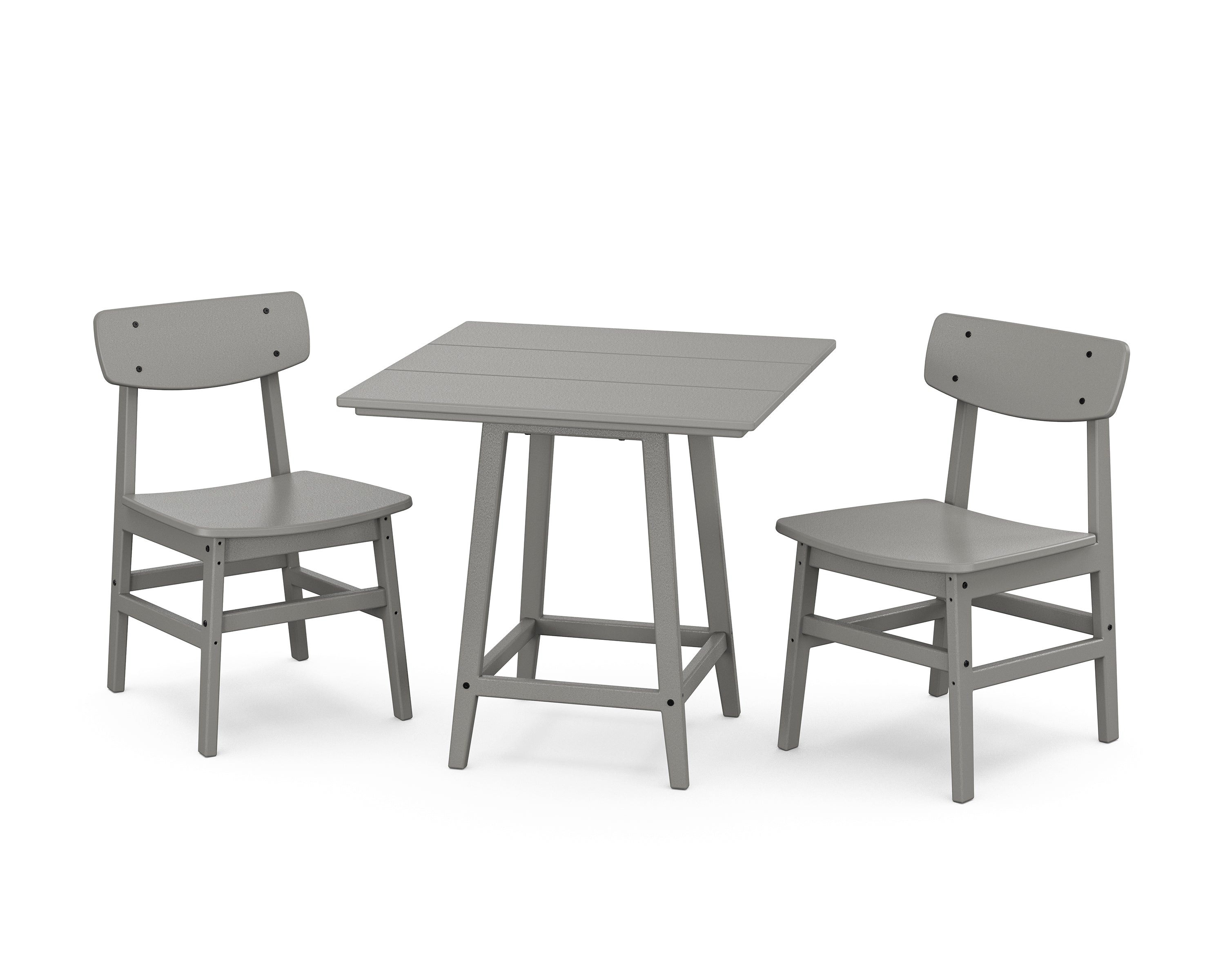 POLYWOOD Modern Studio Urban Chair 3-Piece Bistro Dining Set in Slate Grey