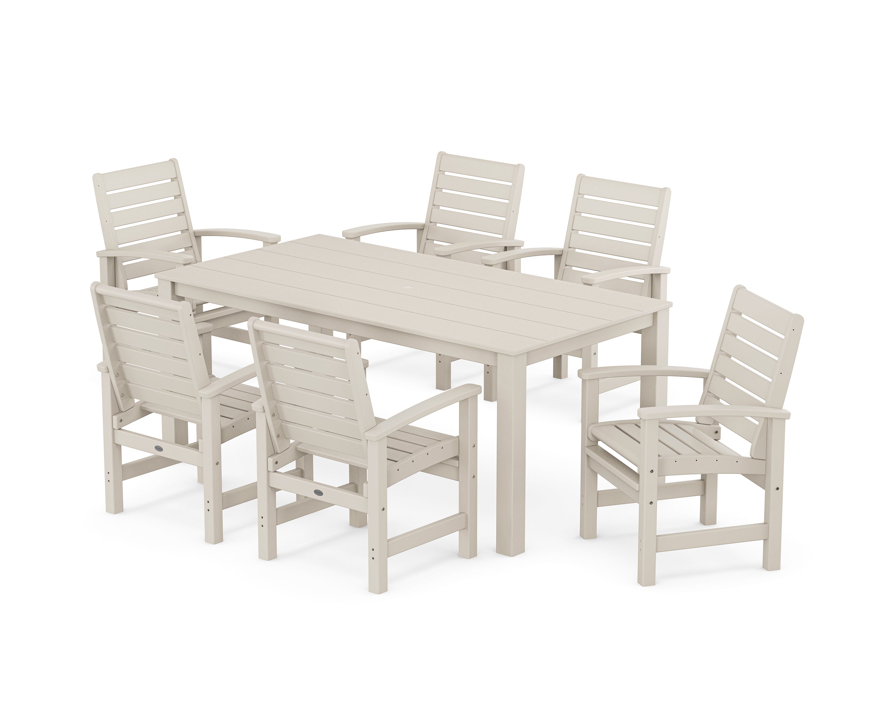 POLYWOOD Signature 7-Piece Parsons Dining Set in Sand