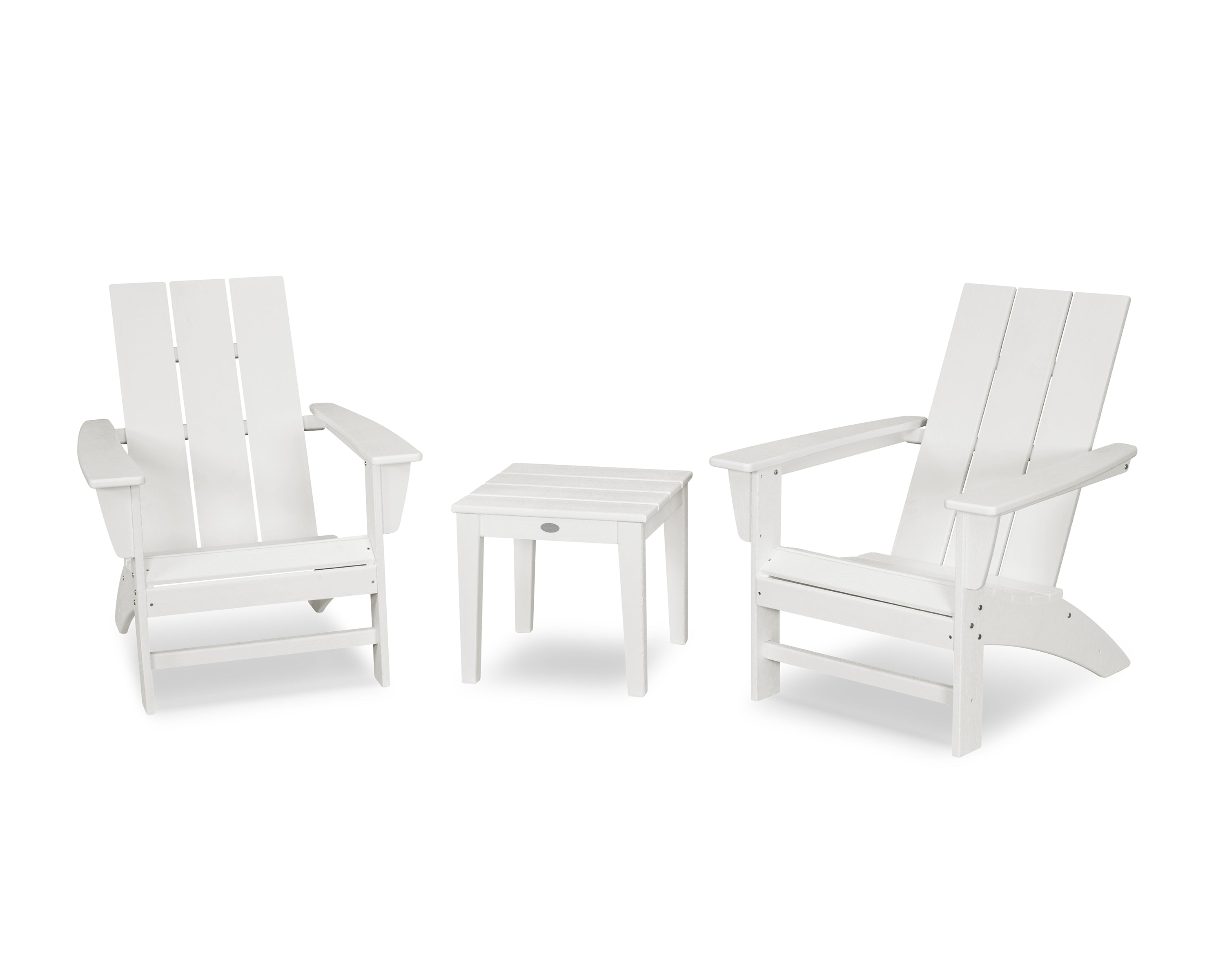 POLYWOOD® Modern Adirondack 3-Piece Set in White