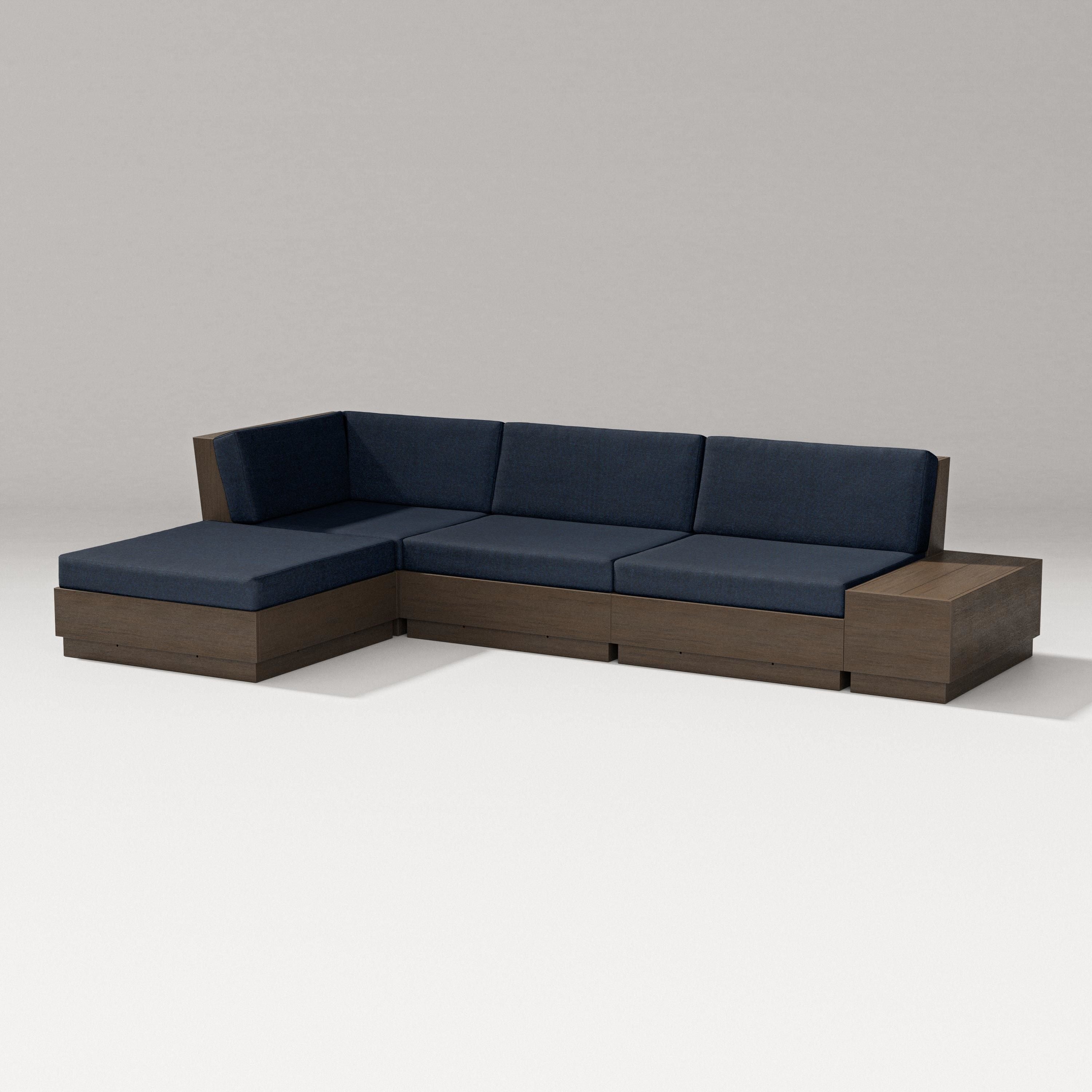 PW Designer Series Elevate Chaise Sectional in Kona / Marine Indigo