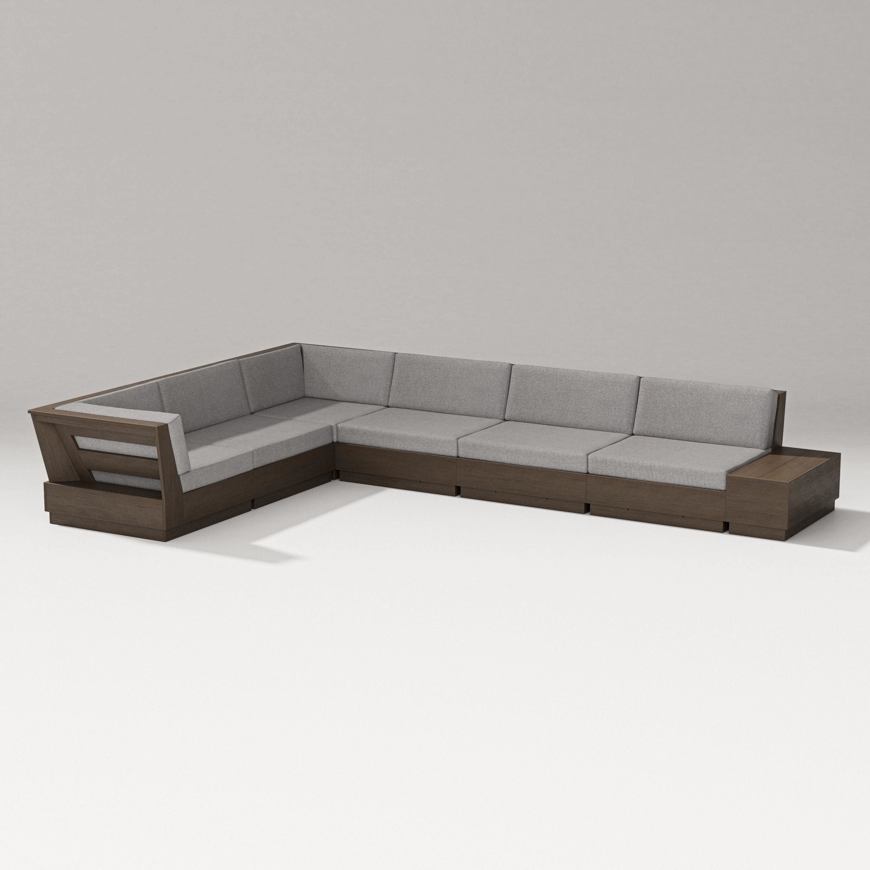 PW Designer Series Elevate 7-Piece Corner Sectional in Kona / Grey Mist