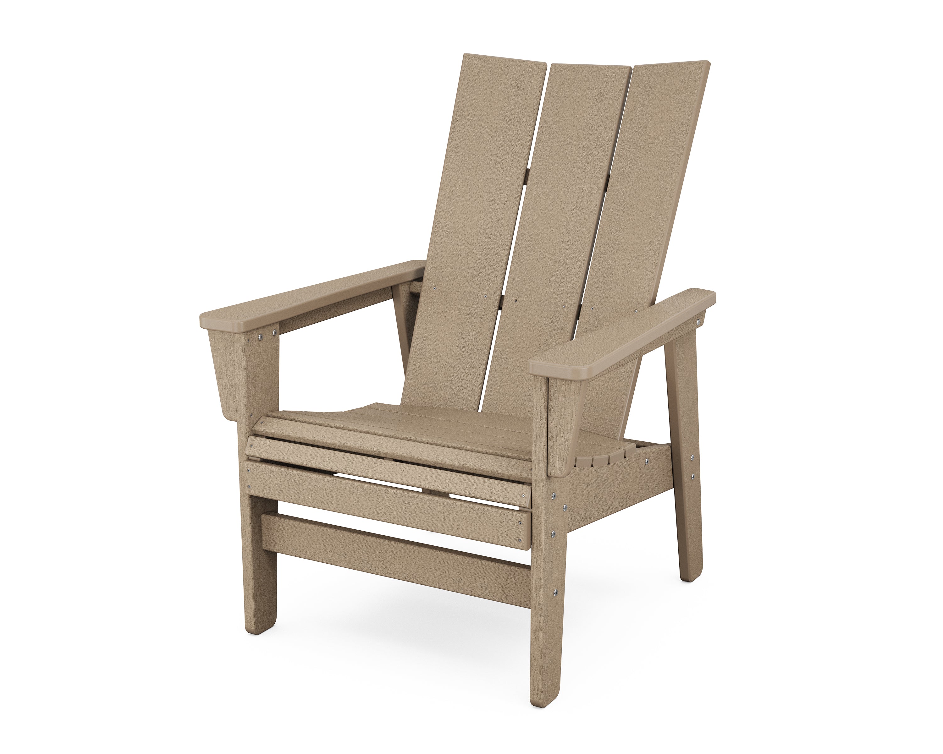 POLYWOOD Modern Grand Upright Adirondack Chair in Vintage Sahara