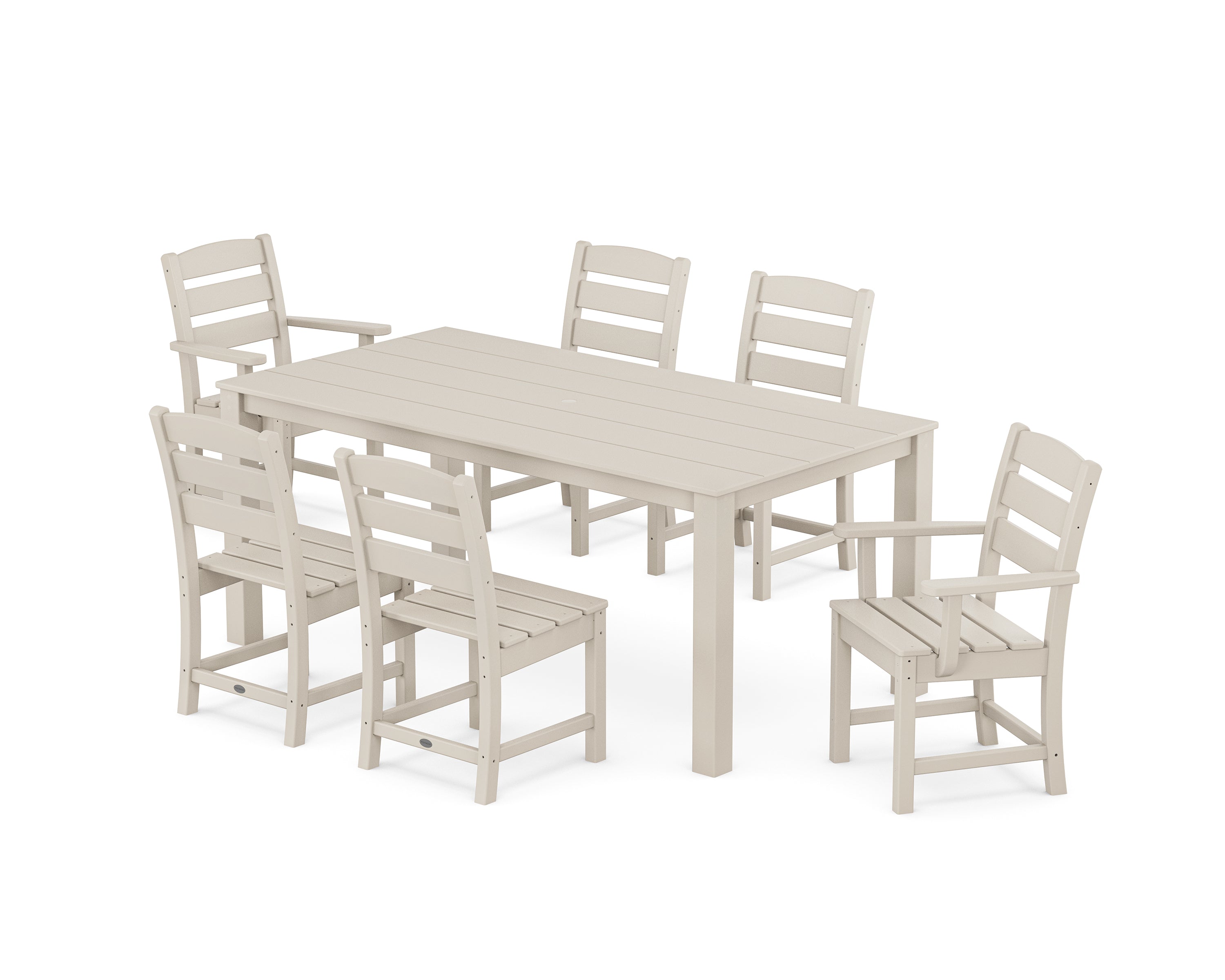 POLYWOOD Lakeside 7-Piece Parsons Dining Set in Sand