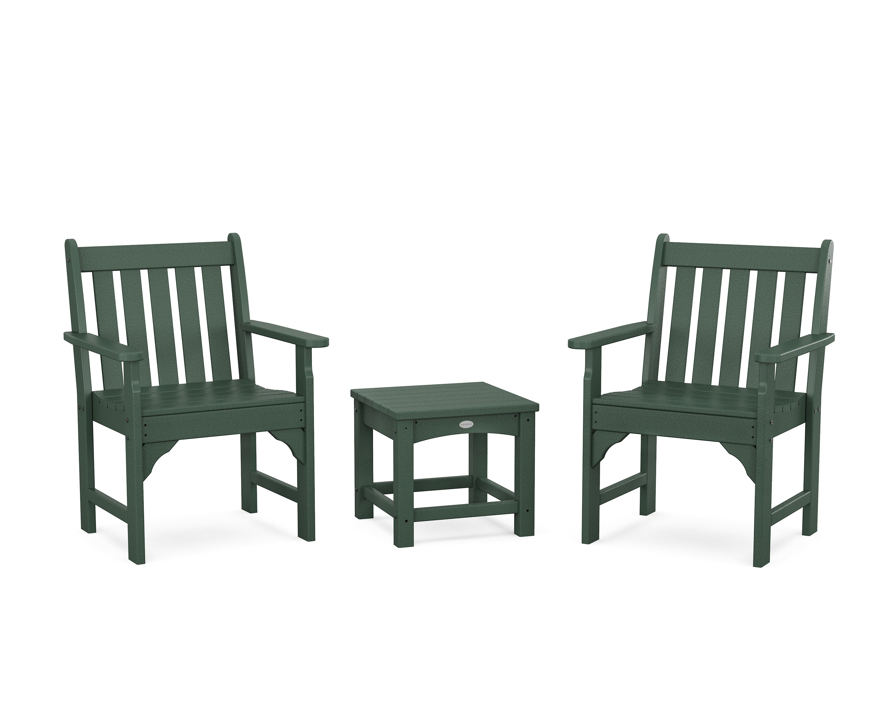 POLYWOOD Vineyard 3-Piece Garden Chair Set in Green