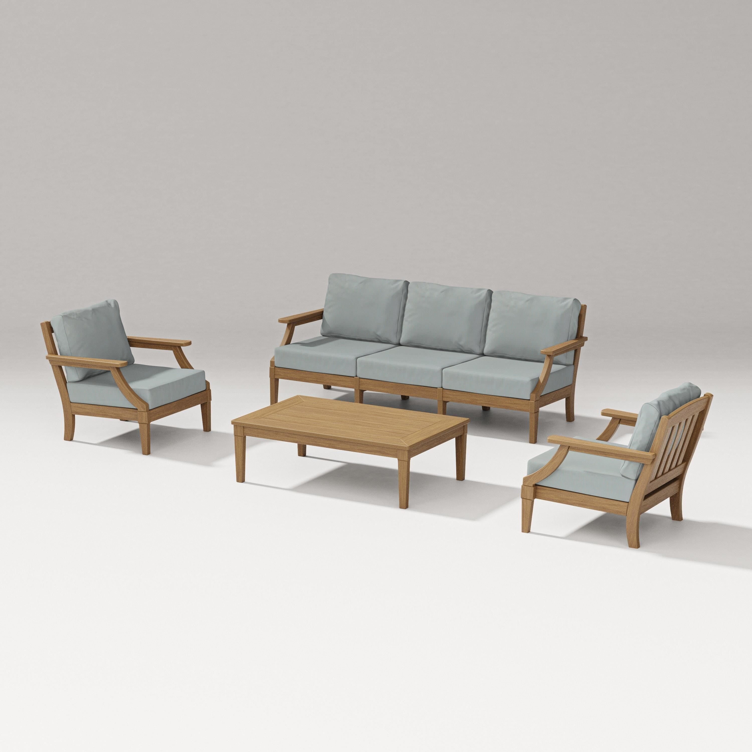 PW Designer Series Estate 4-Piece Lounge Sofa Set in Natural / Spa