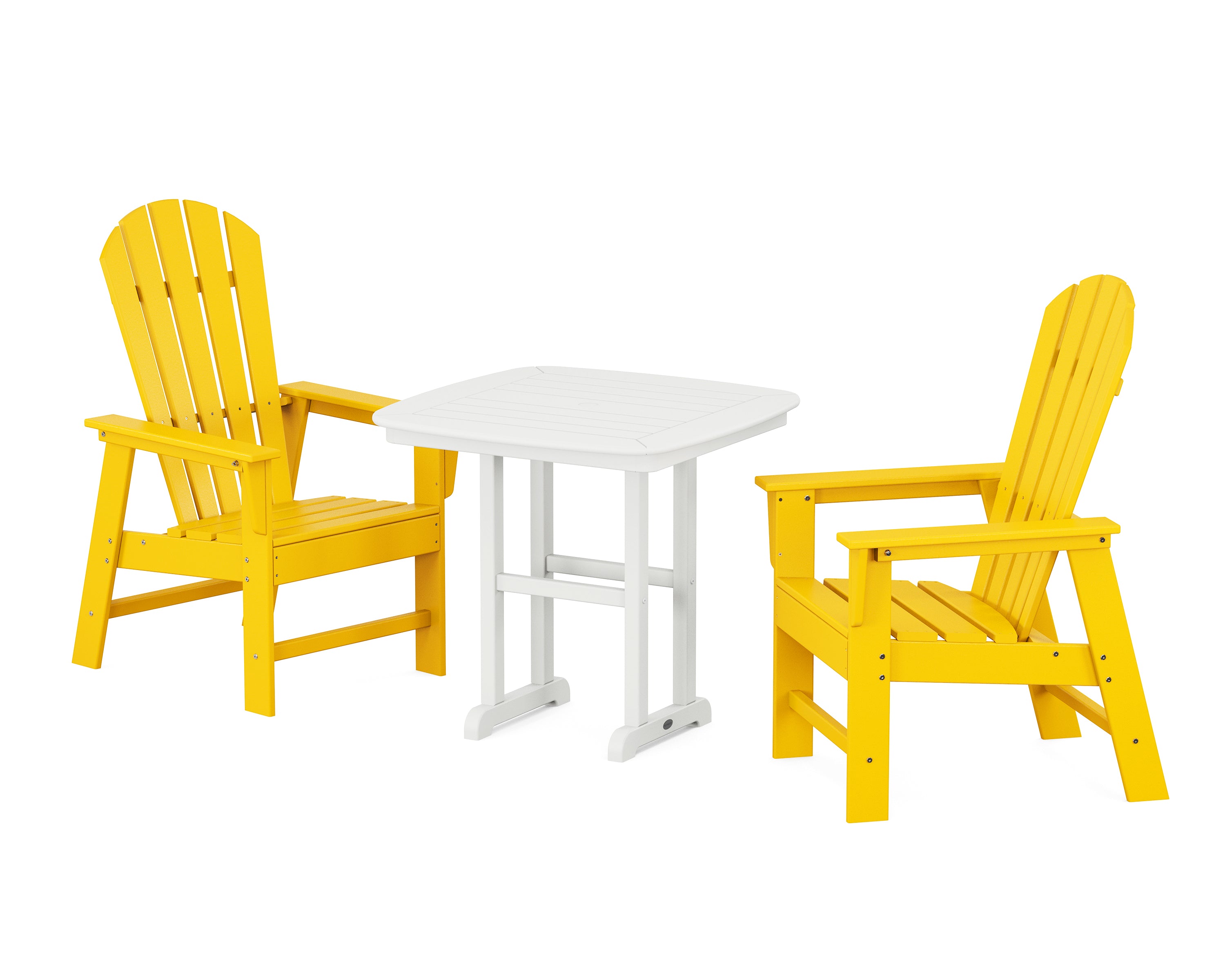 POLYWOOD South Beach 3-Piece Dining Set in Lemon / White