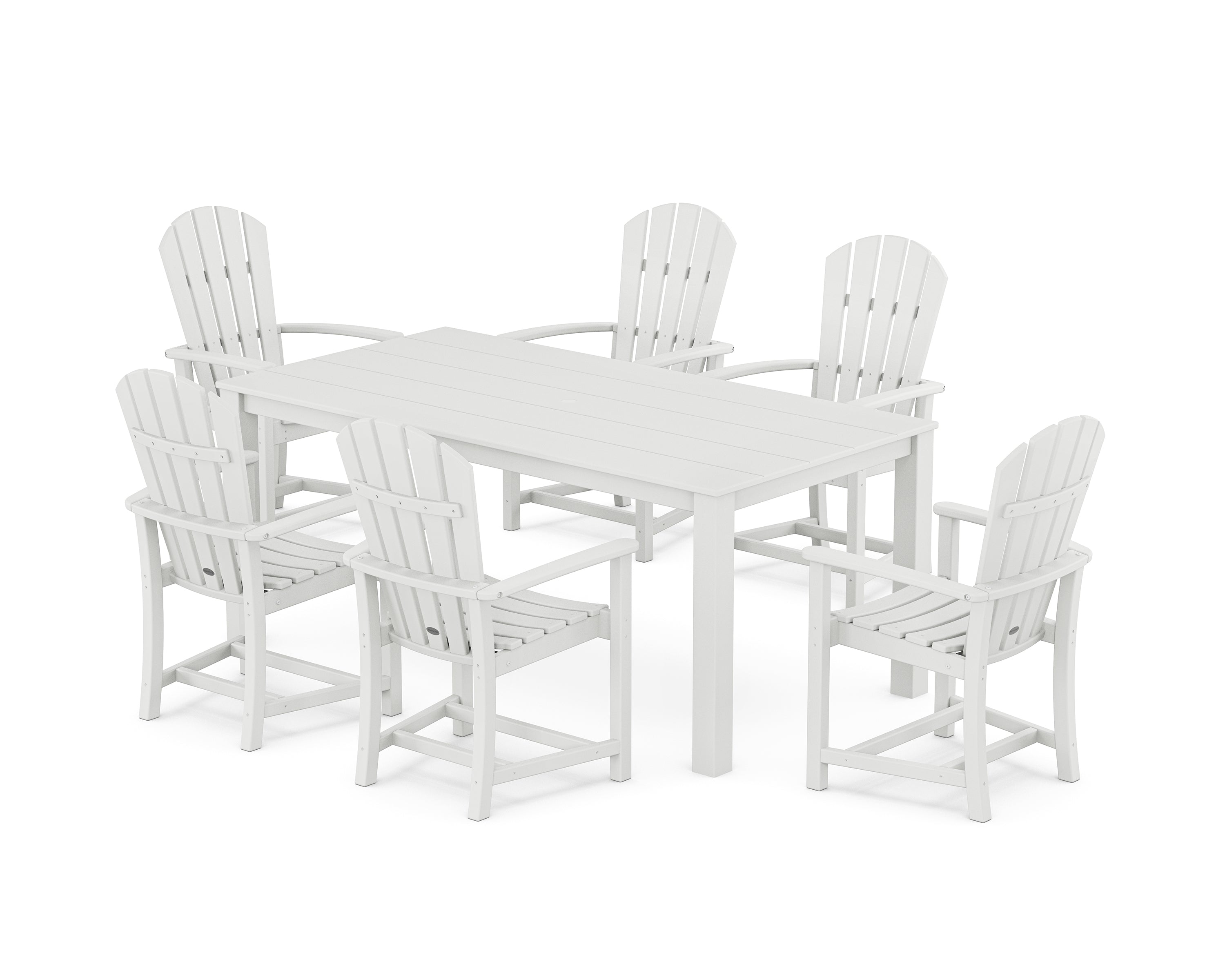 POLYWOOD Palm Coast 7-Piece Parsons Dining Set in White