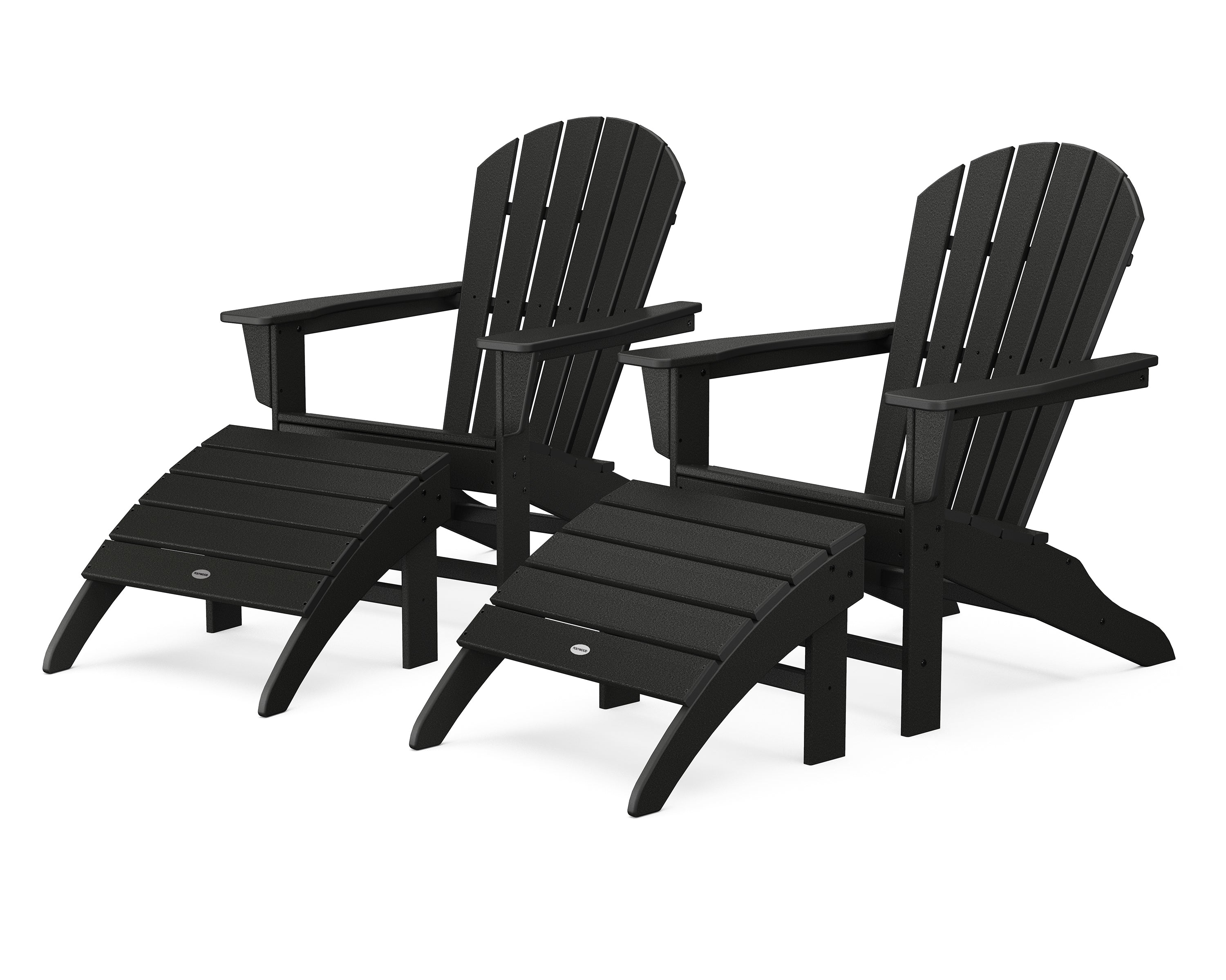 POLYWOOD South Beach 4-Piece Adirondack Set in Black