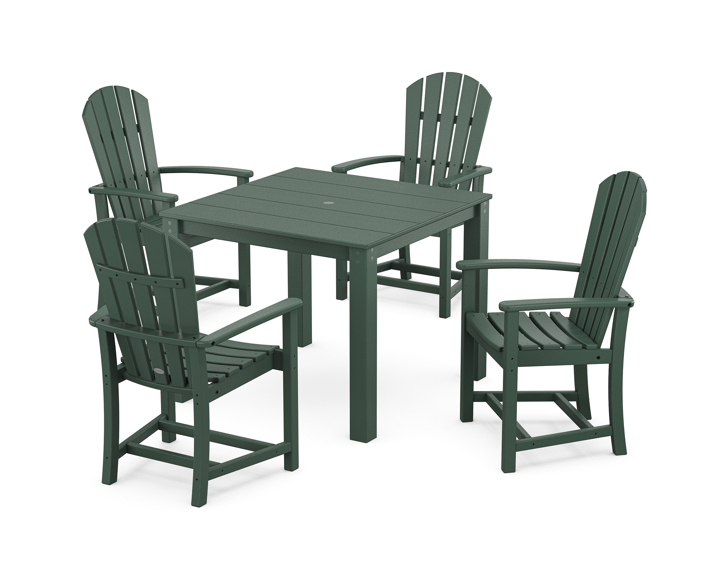 POLYWOOD Palm Coast 5-Piece Parsons Dining Set in Green