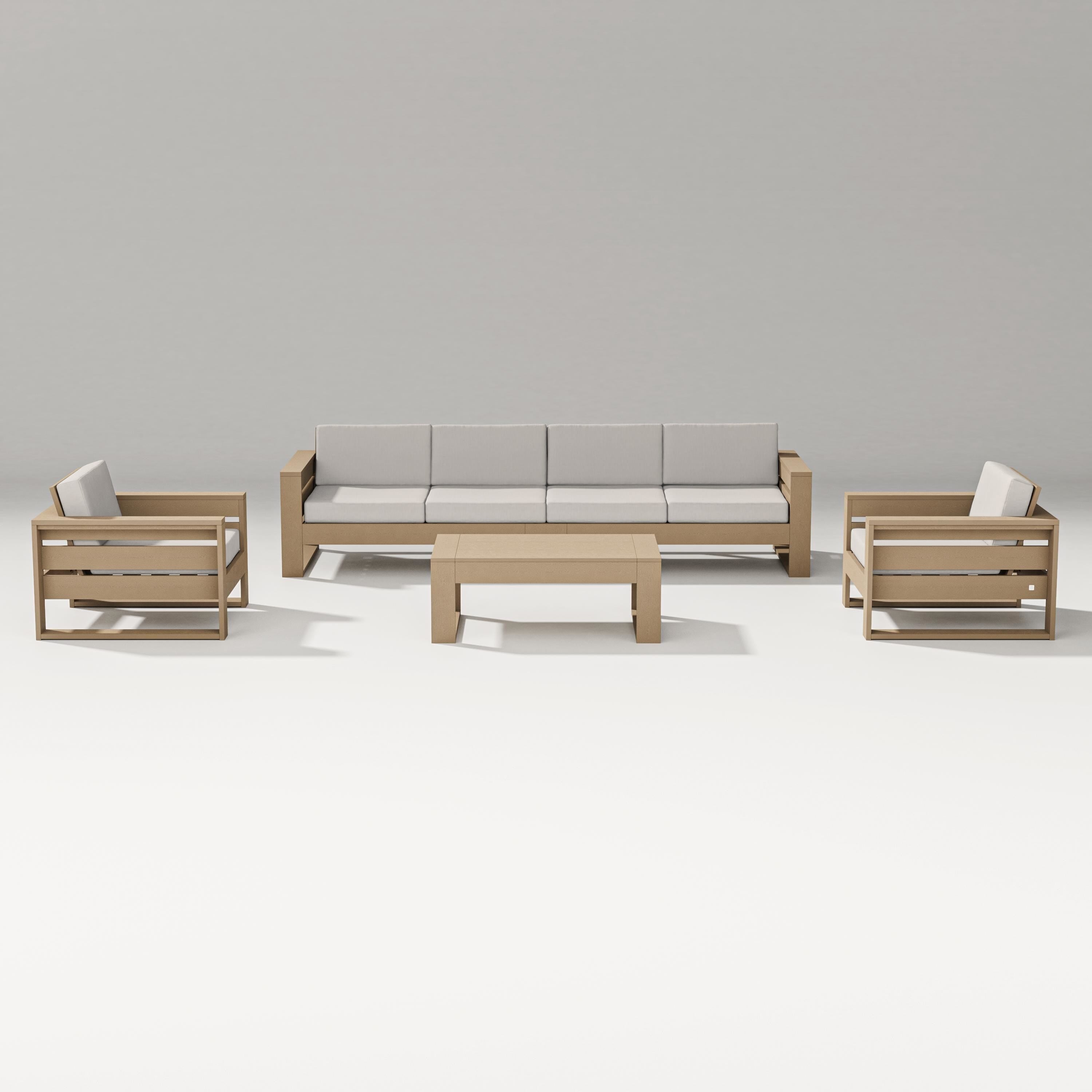 PW Designer Series Latitude 5-Piece Lounge Sofa Set in Vintage Sahara / Cast Ash
