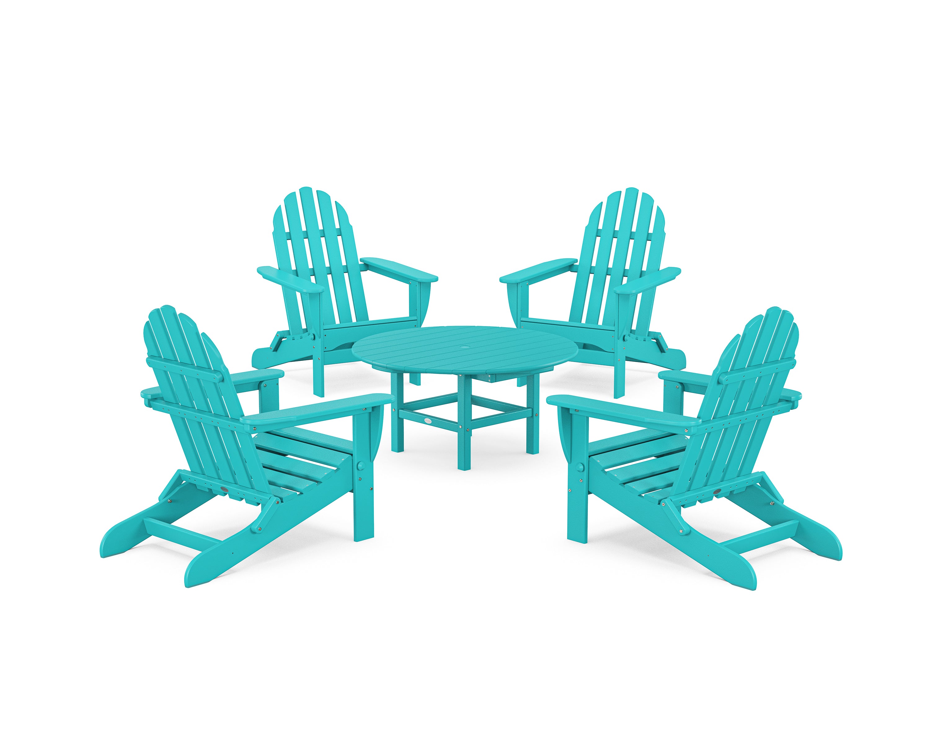 POLYWOOD® Classic Folding Adirondack 5-Piece Conversation Group in Aruba
