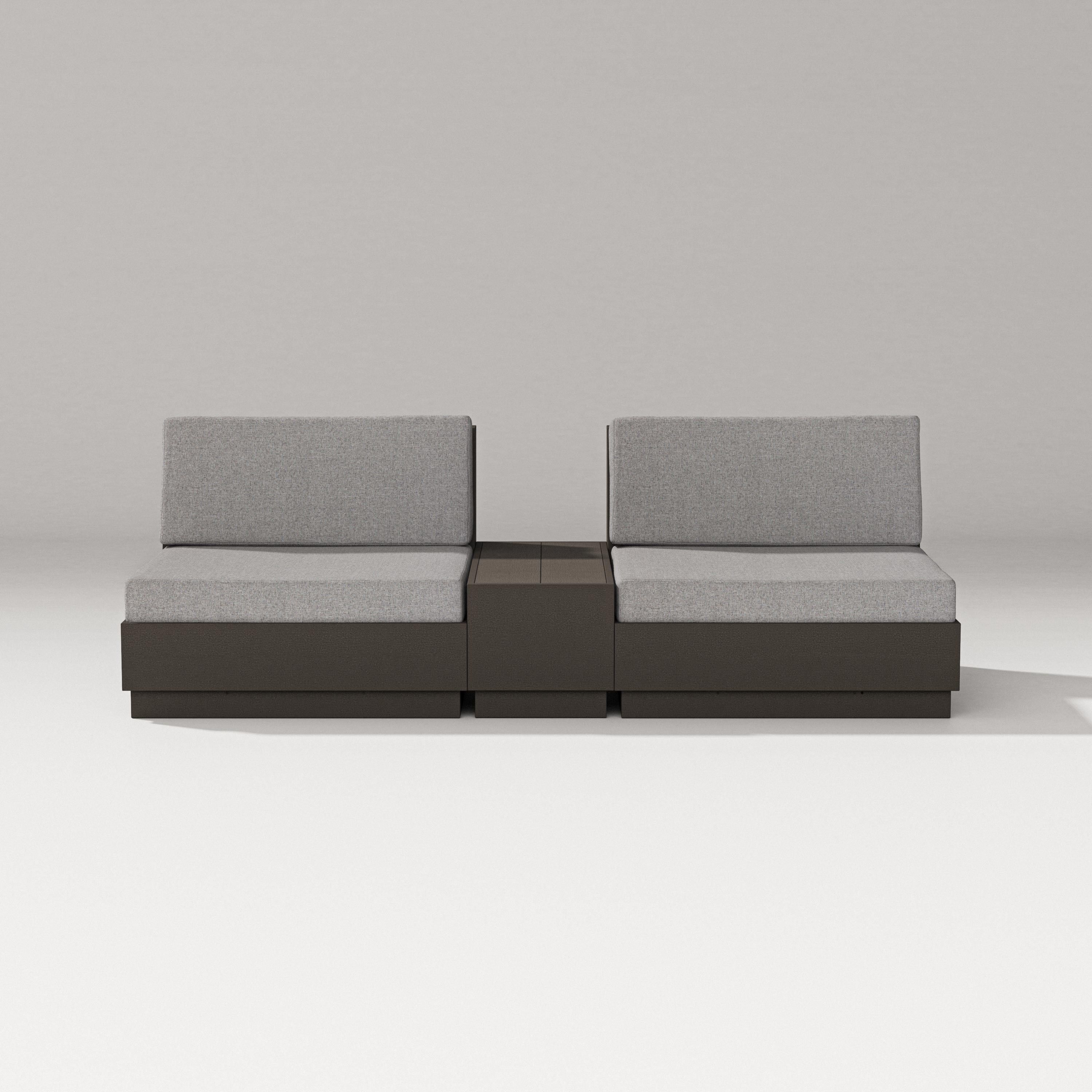 PW Designer Series Elevate Lounge Chair Set in Vintage Coffee / Grey Mist