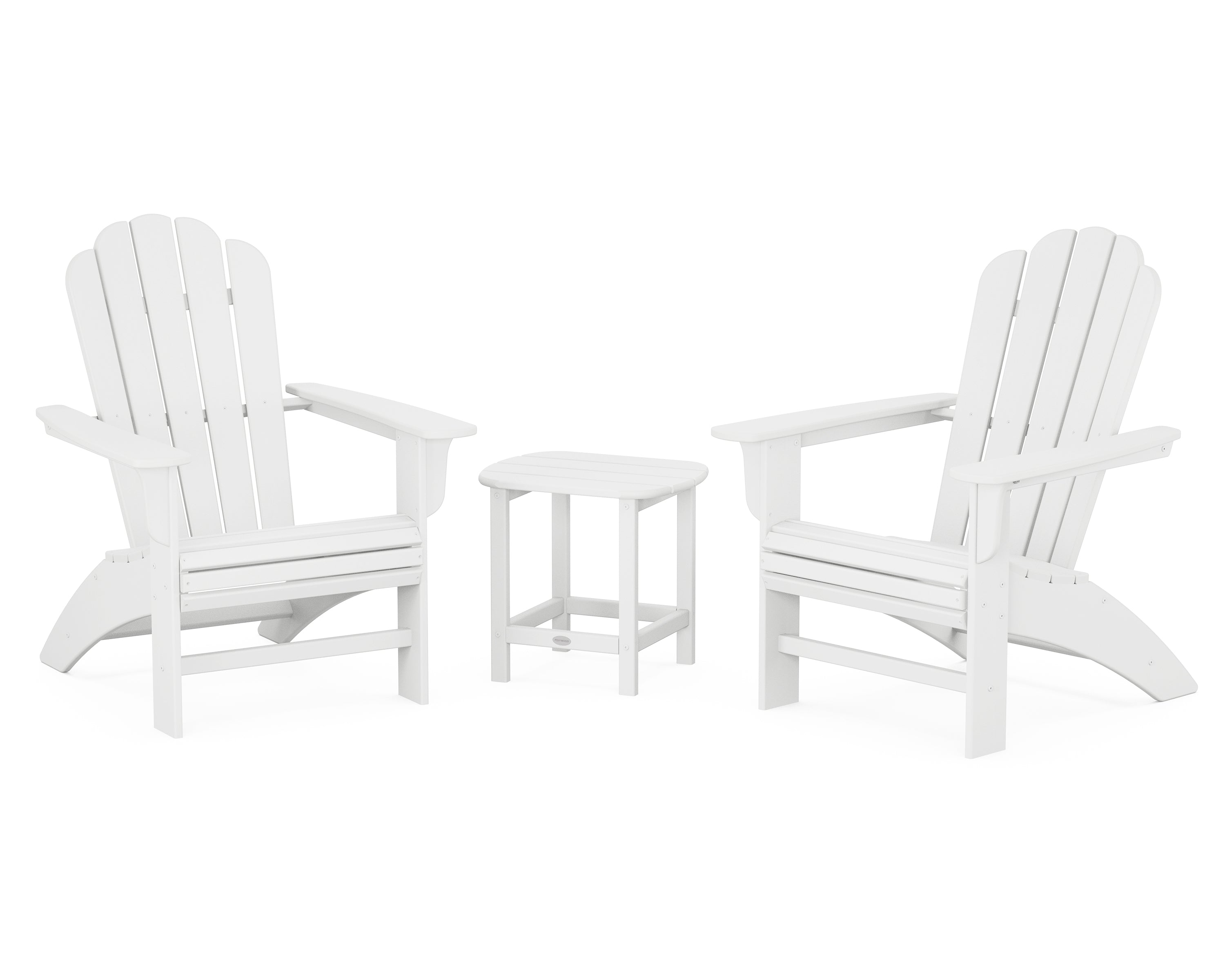 Country Living Cottage Curveback Adirondack Chair 3-Piece Set in White