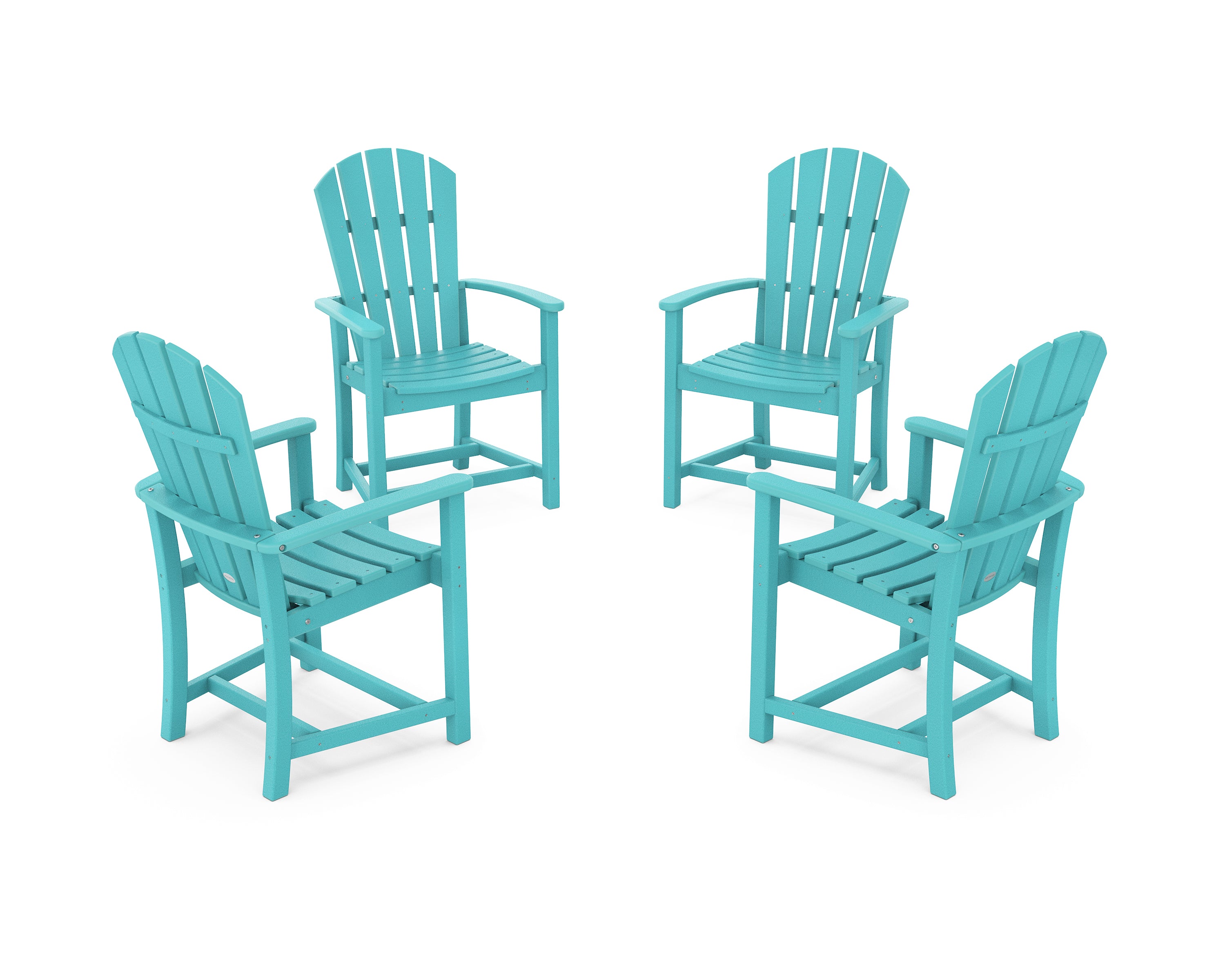 POLYWOOD Palm Coast 4-Piece Upright Adirondack Conversation Set in Aruba