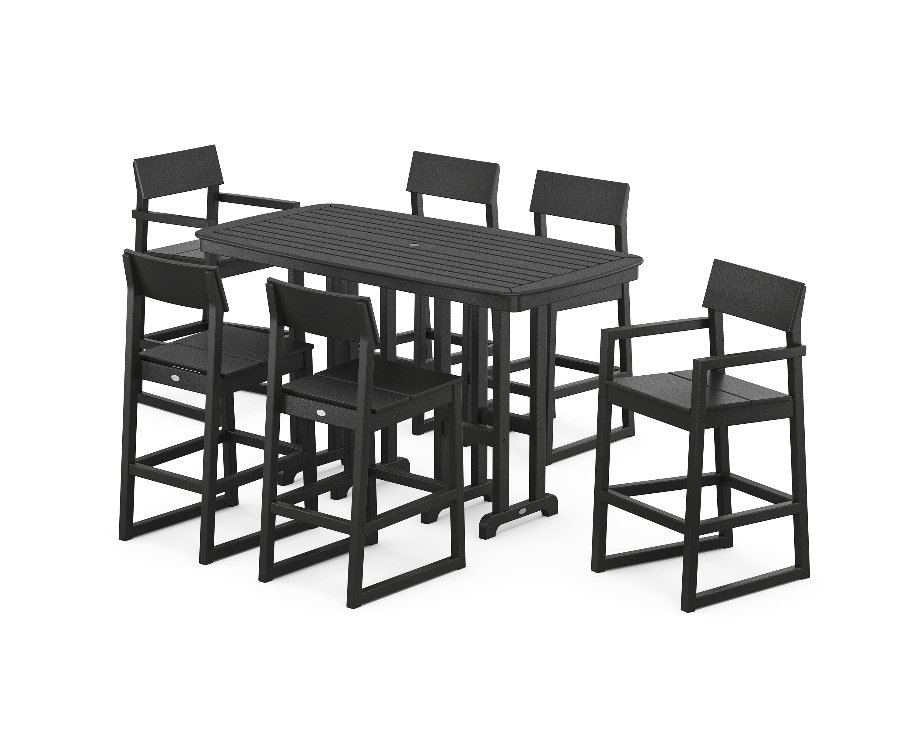 POLYWOOD EDGE 7-Piece Bar Set in Black