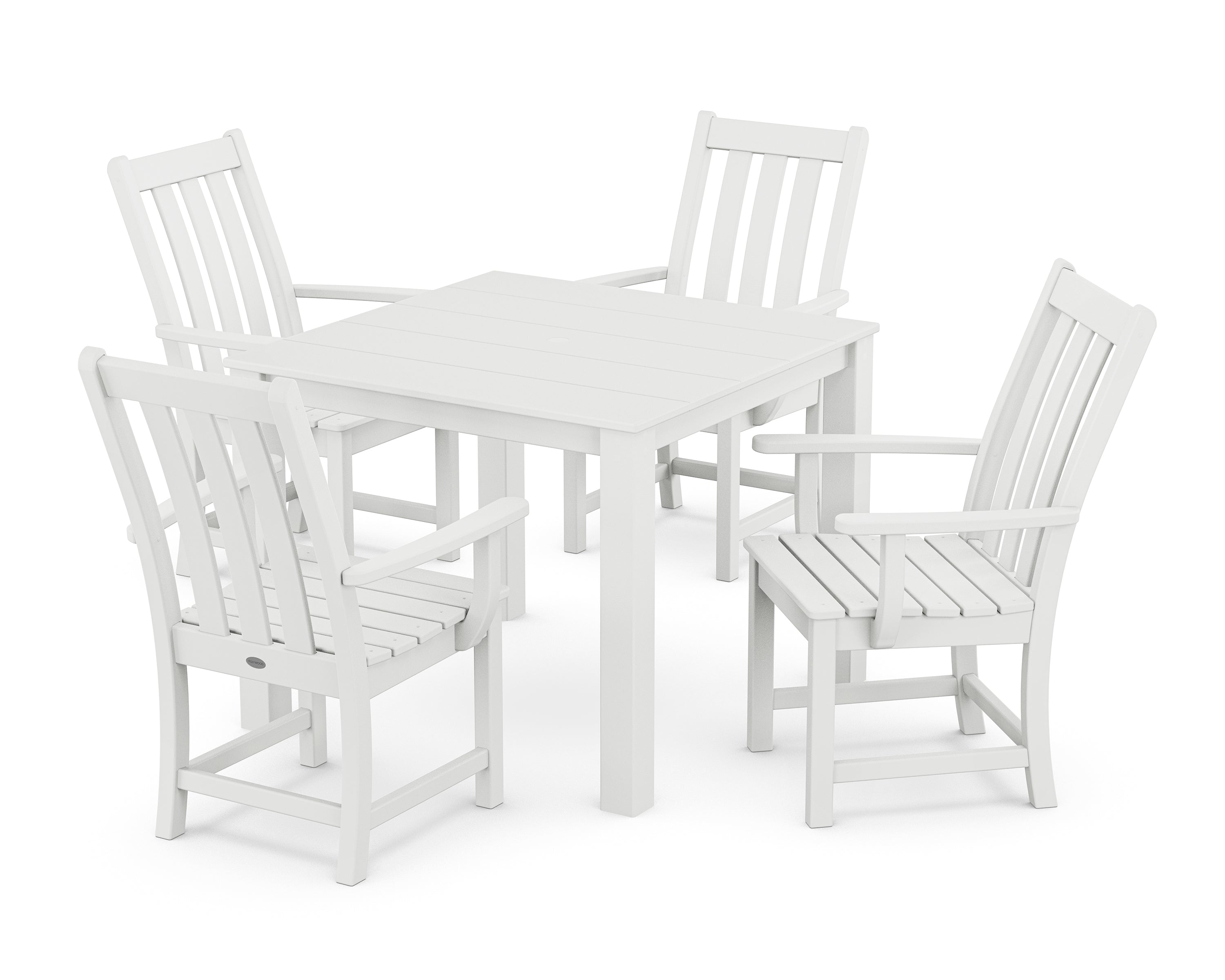 POLYWOOD Vineyard 5-Piece Parsons Dining Set in White