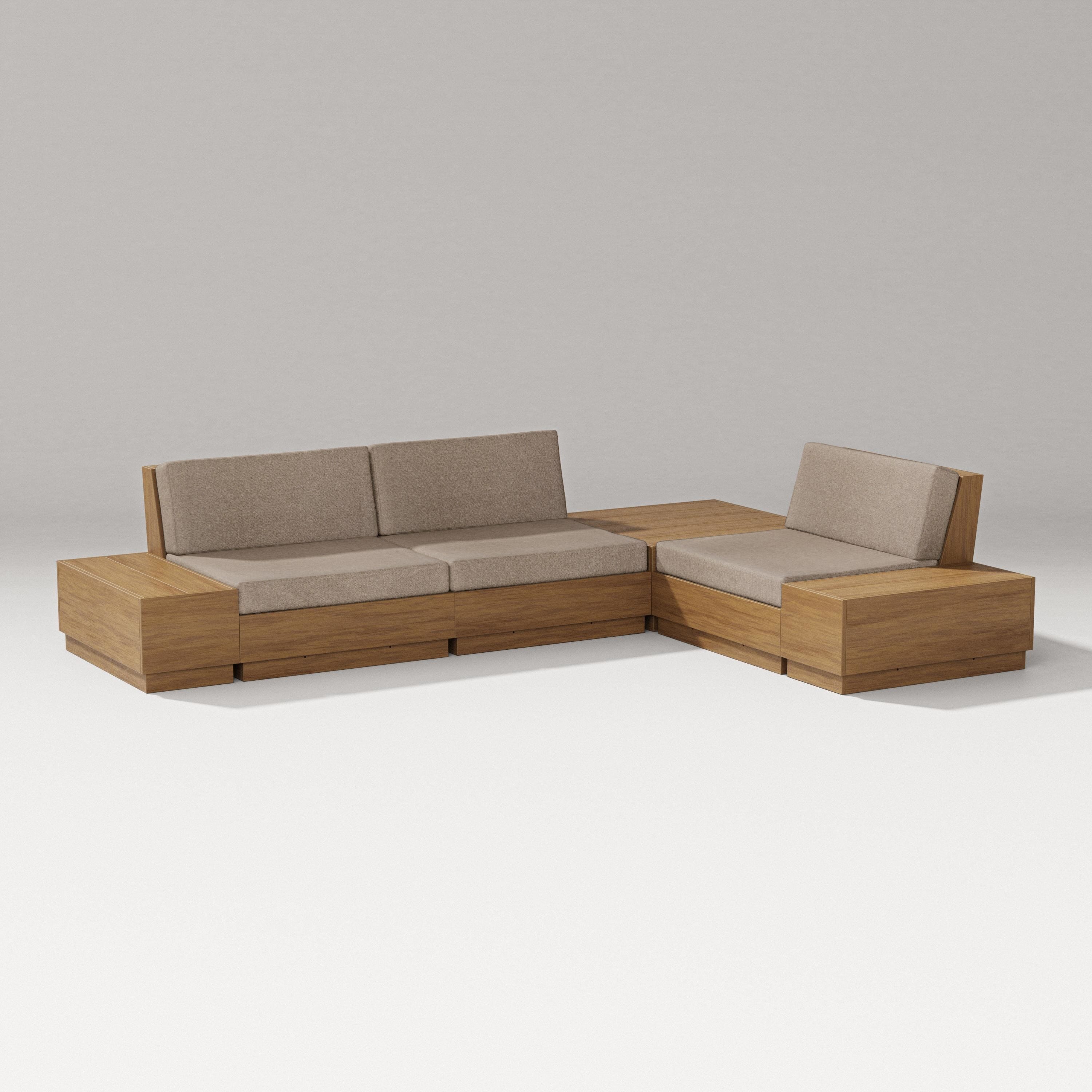PW Designer Series Elevate 6-Piece Corner Sectional in Natural / Spiced Burlap