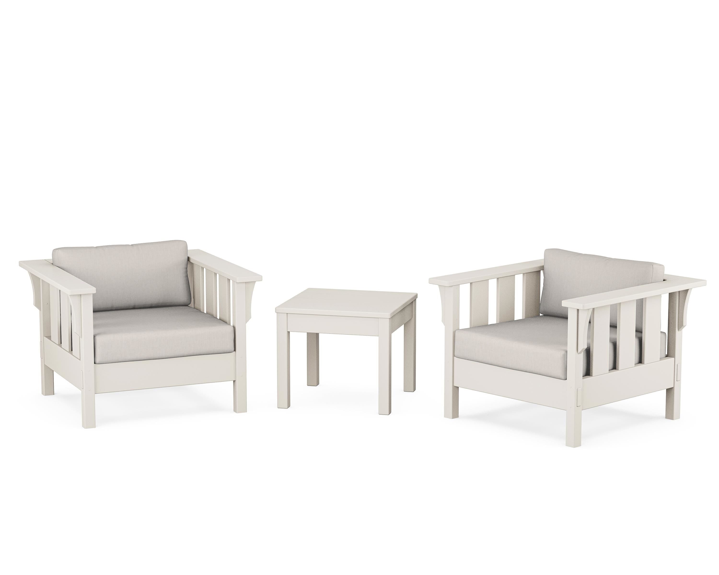 Martha Stewart by POLYWOOD Acadia 3-Piece Deep Seating Set in Sand / Cast Ash