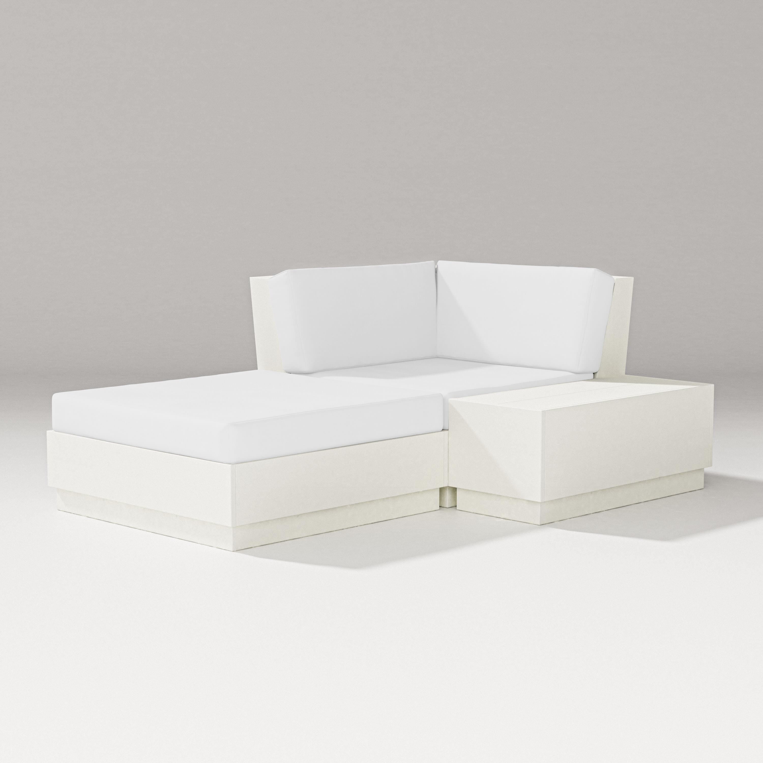 PW Designer Series Elevate Corner Chaise in Vintage White / Natural