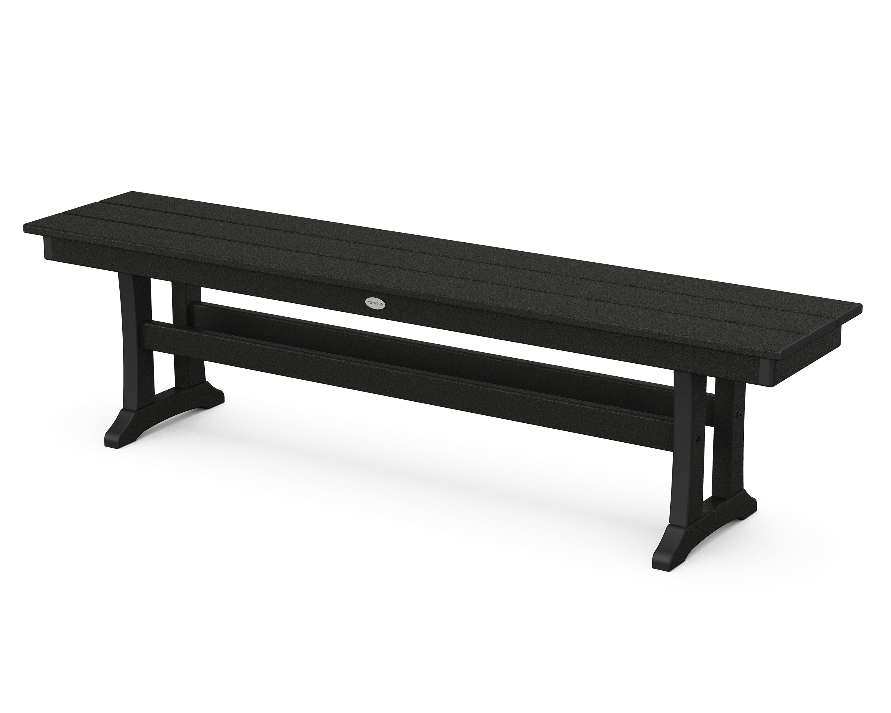 POLYWOOD® Farmhouse Trestle 65" Bench in Black