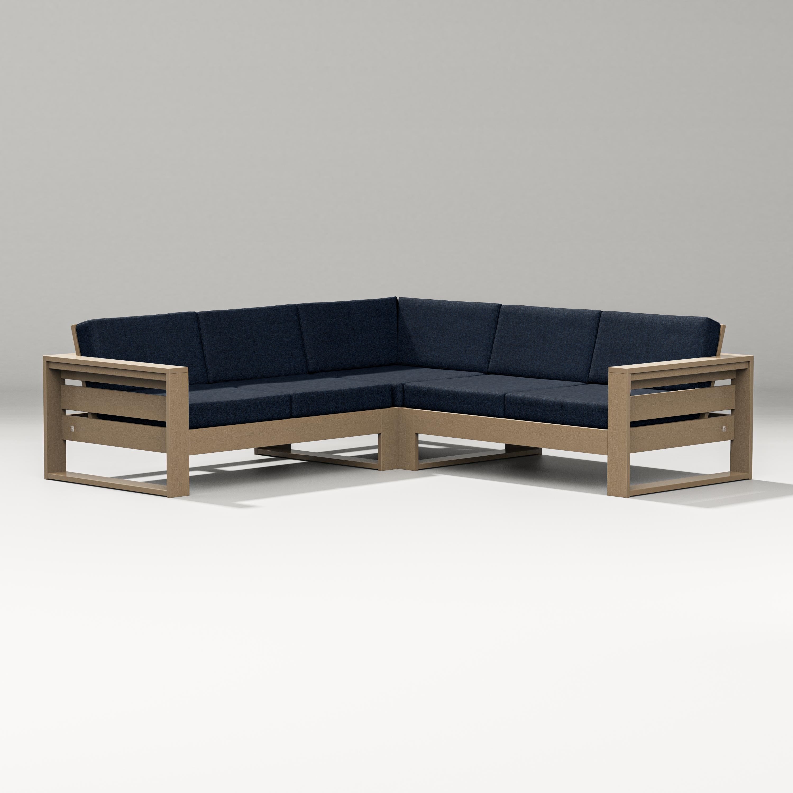 PW Designer Series Latitude Corner Sectional in Vintage Sahara / Marine Indigo