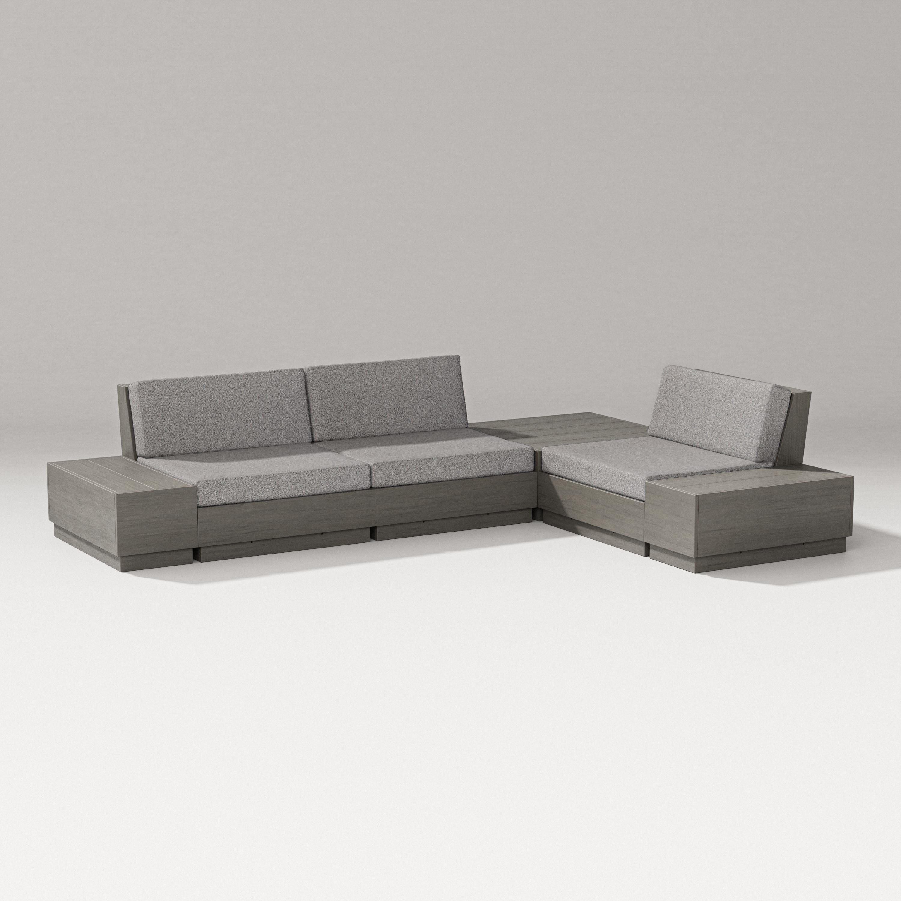 PW Designer Series Elevate 6-Piece Corner Sectional in Driftwood / Grey Mist