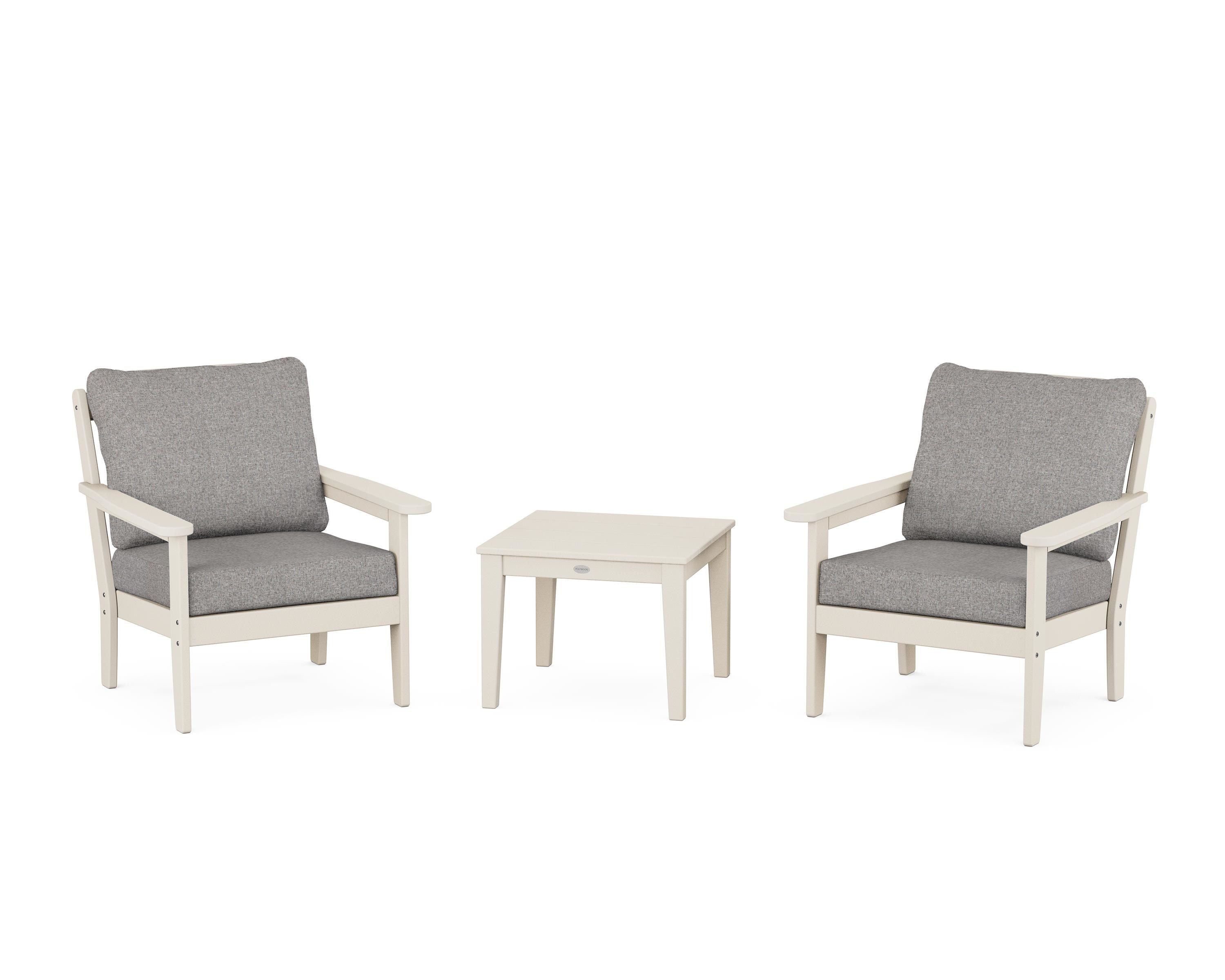 Country Living Cottage 3-Piece Deep Seating Set in Sand / Grey Mist