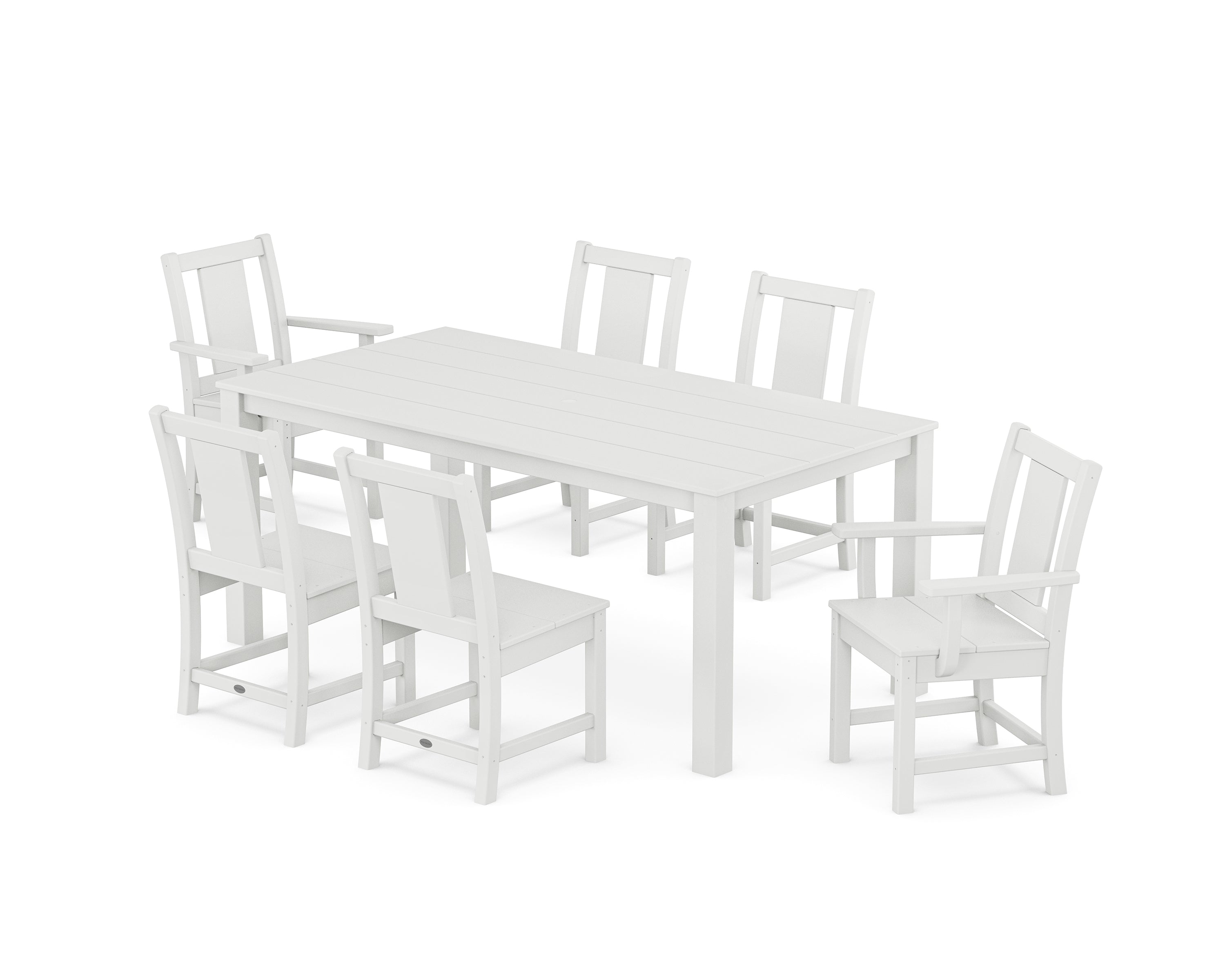 POLYWOOD Prairie 7-Piece Parsons Dining Set in White