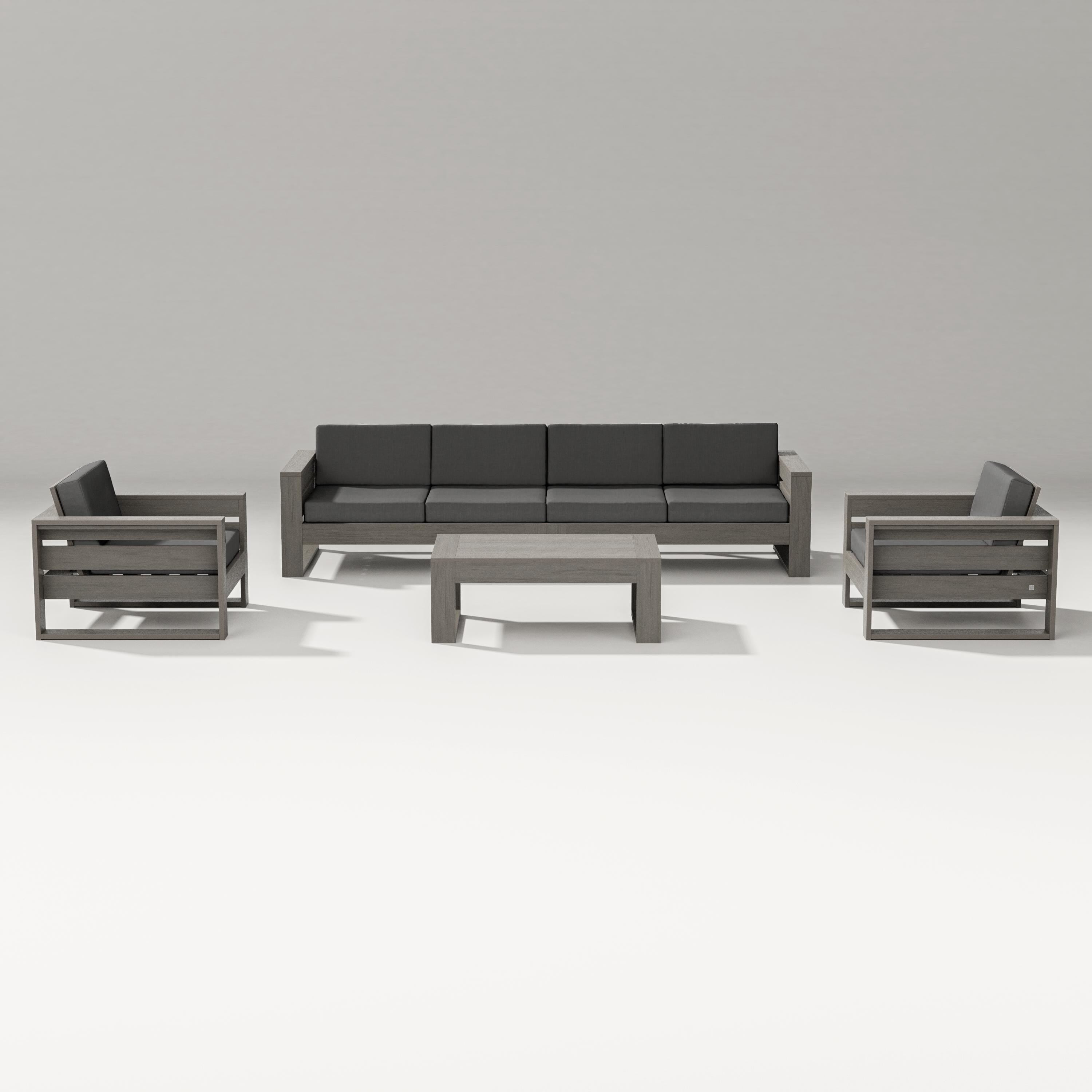 PW Designer Series Latitude 5-Piece Lounge Sofa Set in Driftwood / Spectrum Carbon