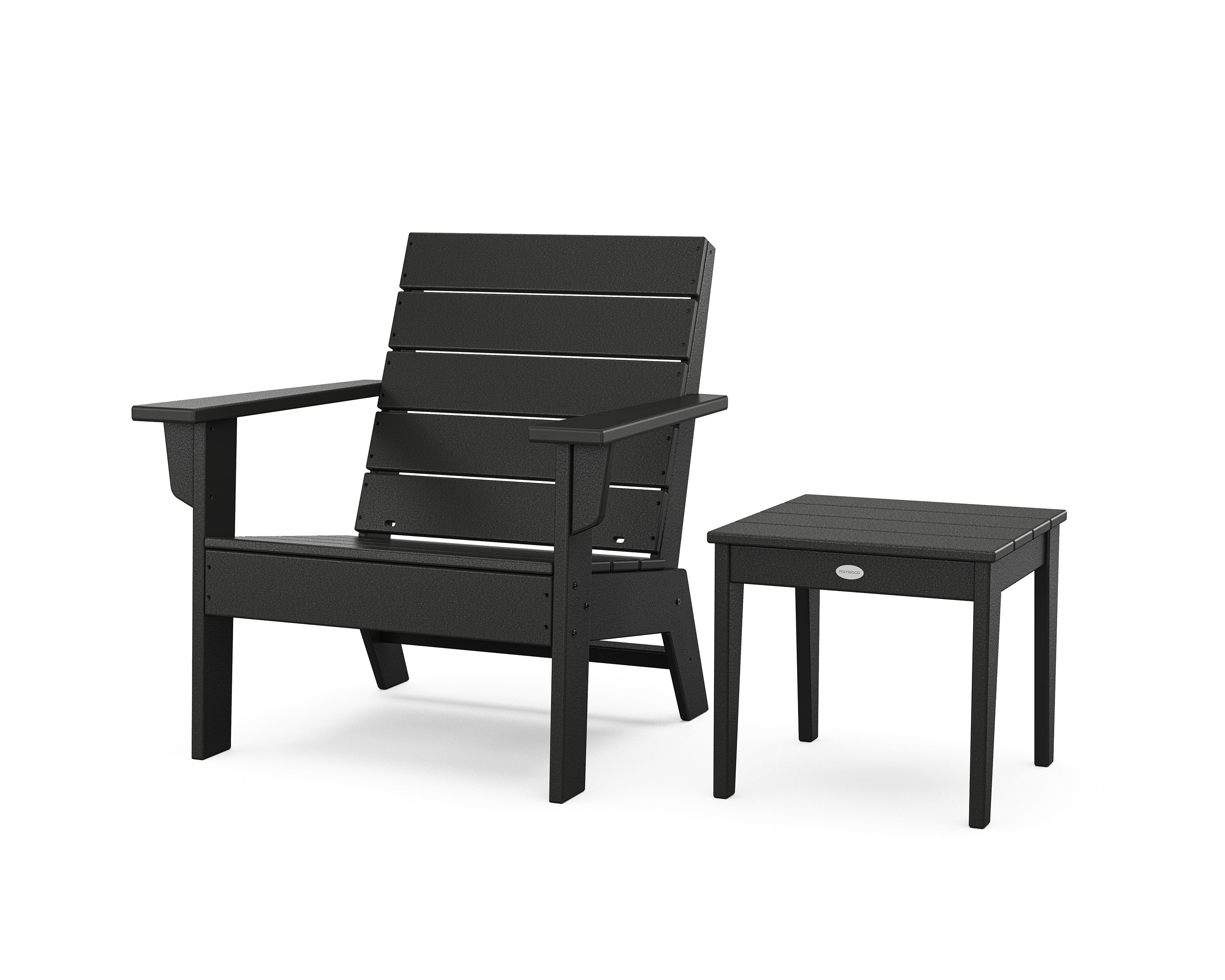 POLYWOOD Eastport Lounge Chair 2-Piece Set in Black